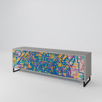 MEMORIES MAP Móvel de TV com 3 Portas em Acabamento Cinzento