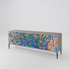 MEMORIES MAP Móvel de TV com 3 Portas em Acabamento Cinzento