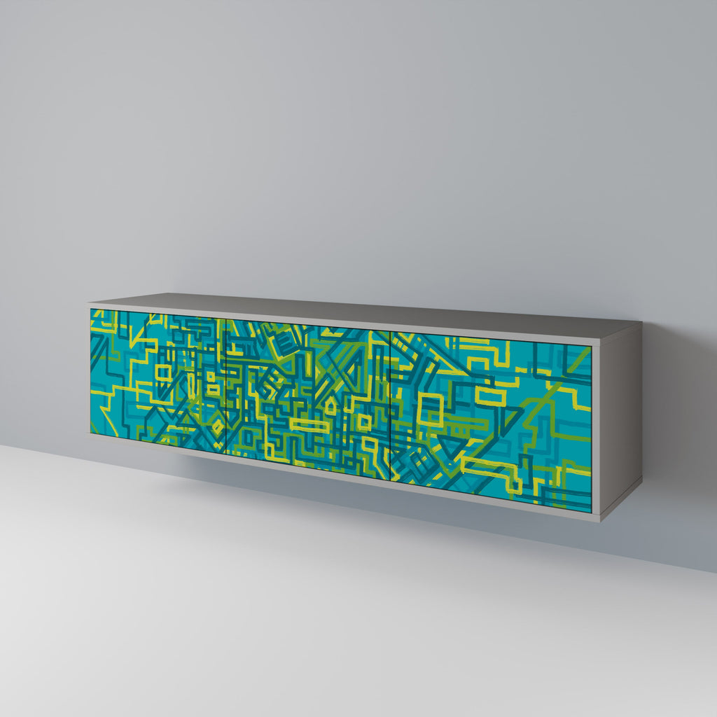 NOSTALGIC MEMORIES Móvel de TV com 3 Portas em Acabamento Cinzento