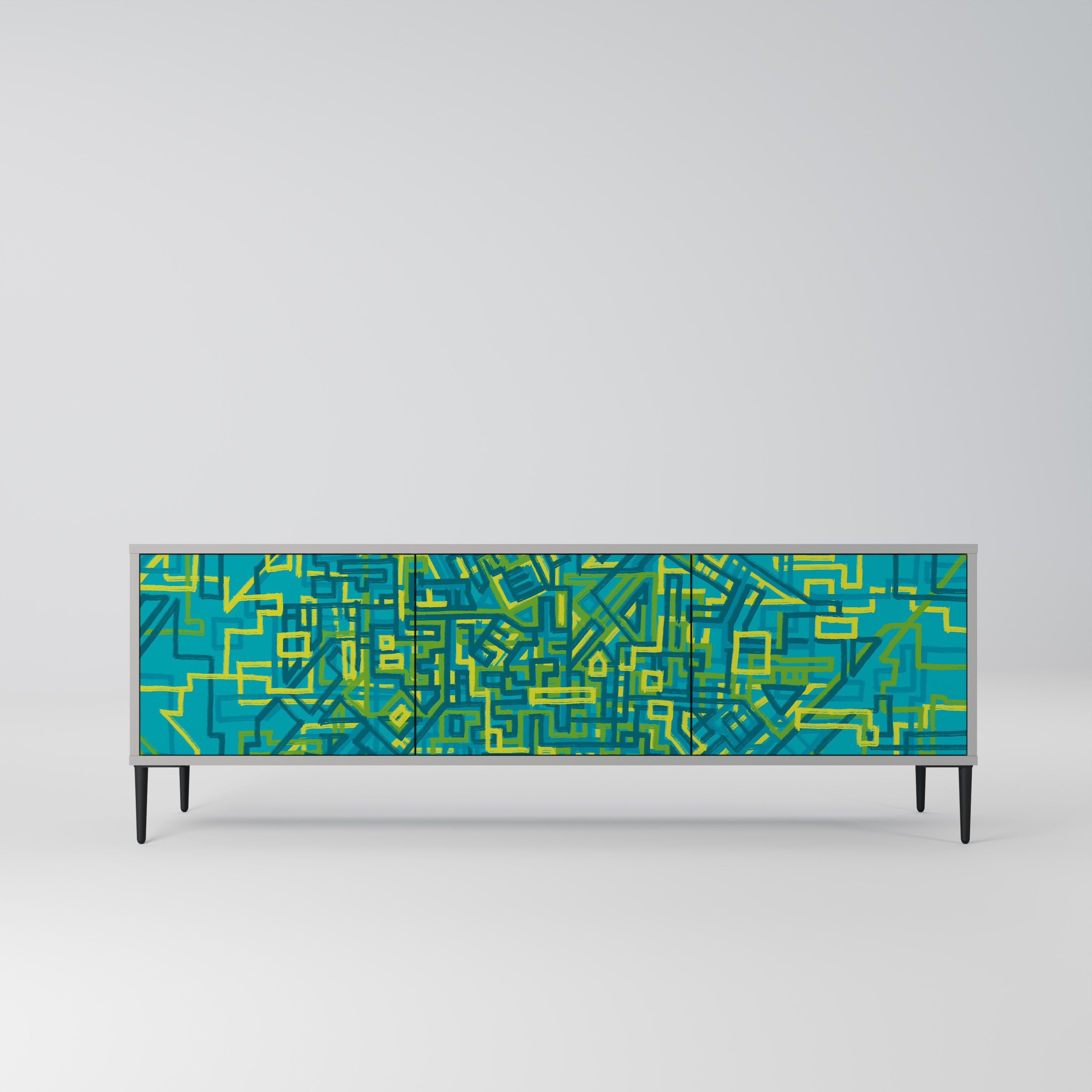 NOSTALGIC MEMORIES Móvel de TV com 3 Portas em Acabamento Cinzento