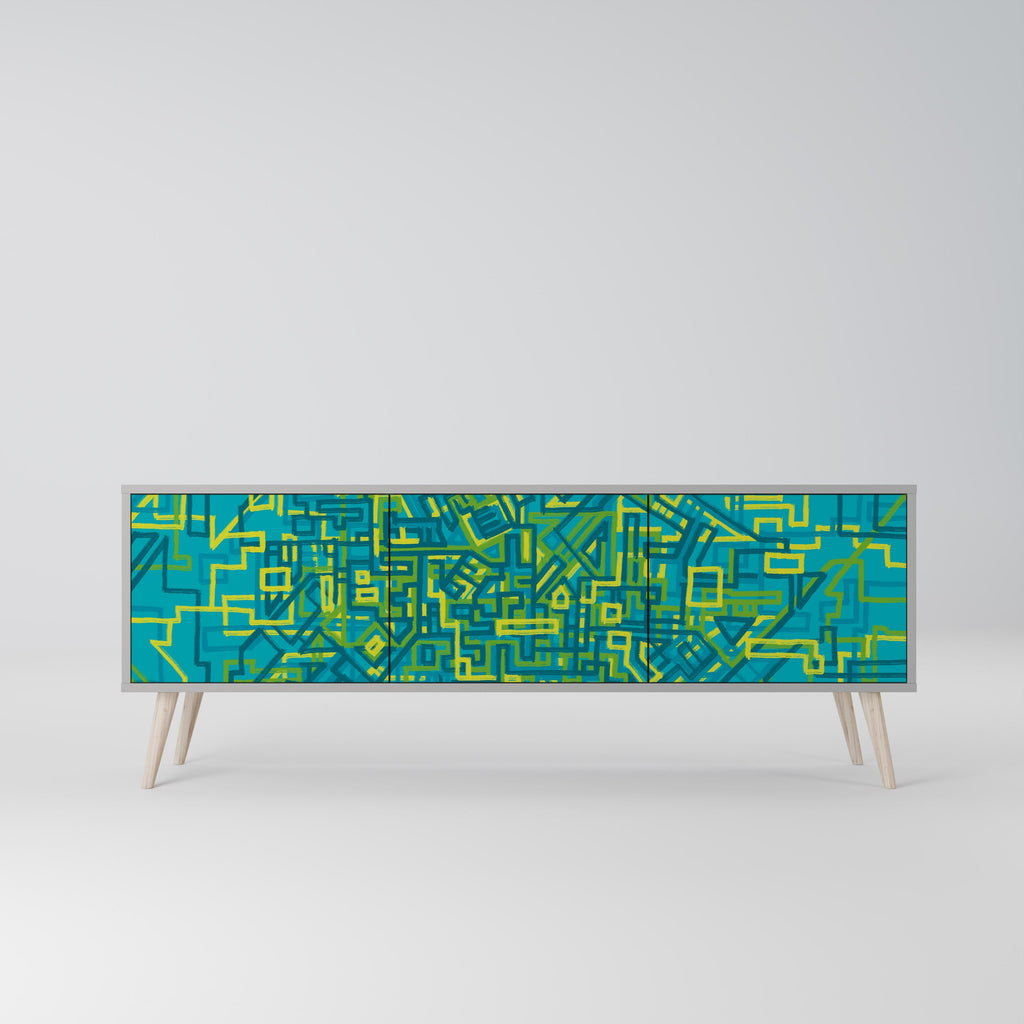 NOSTALGIC MEMORIES Móvel de TV com 3 Portas em Acabamento Cinzento