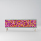 LOVELY MEMORIES Móvel de TV com 3 Portas em Acabamento Cinzento