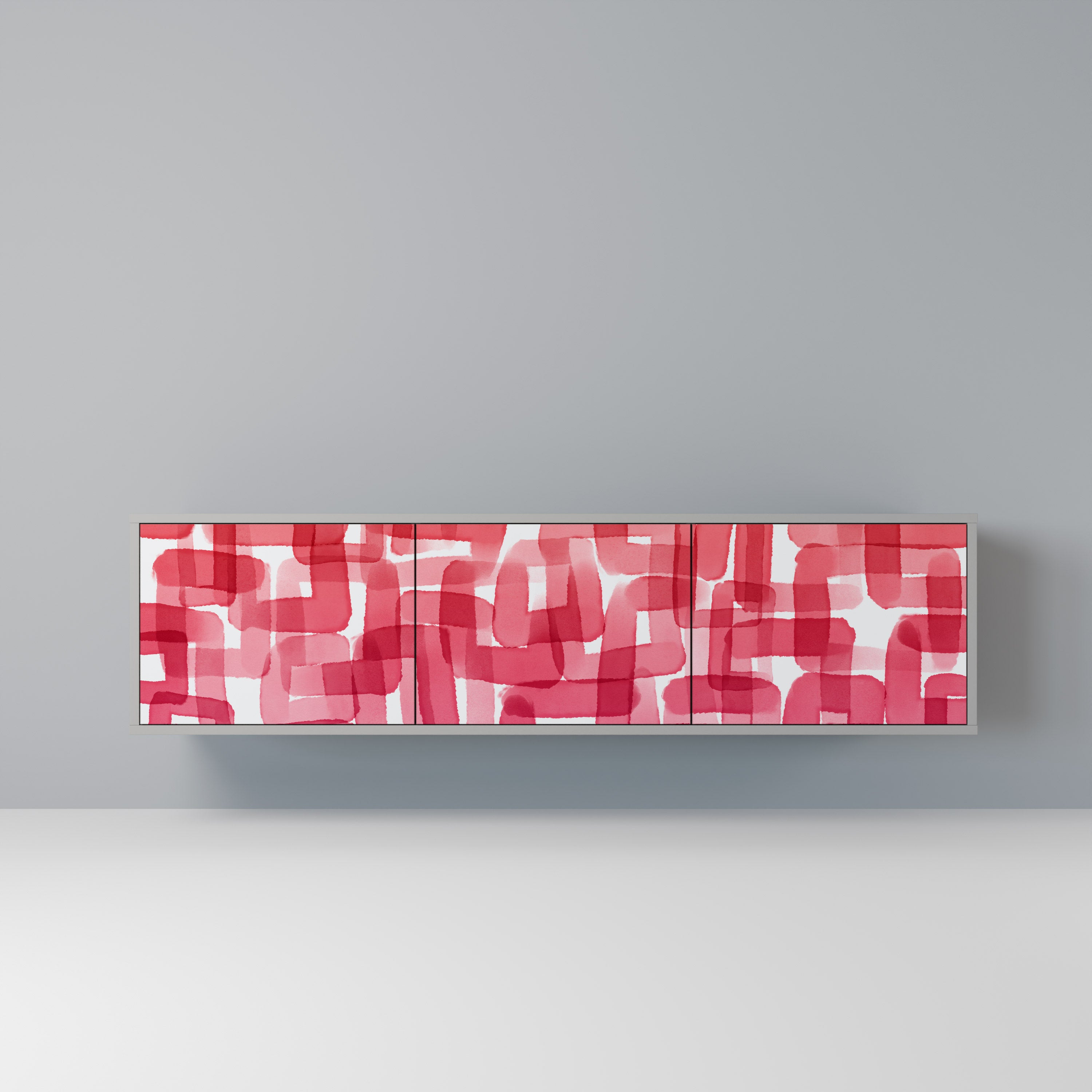 KALEIDOSCOPIC CUBISM Móvel de TV com 3 Portas em Acabamento Cinzento