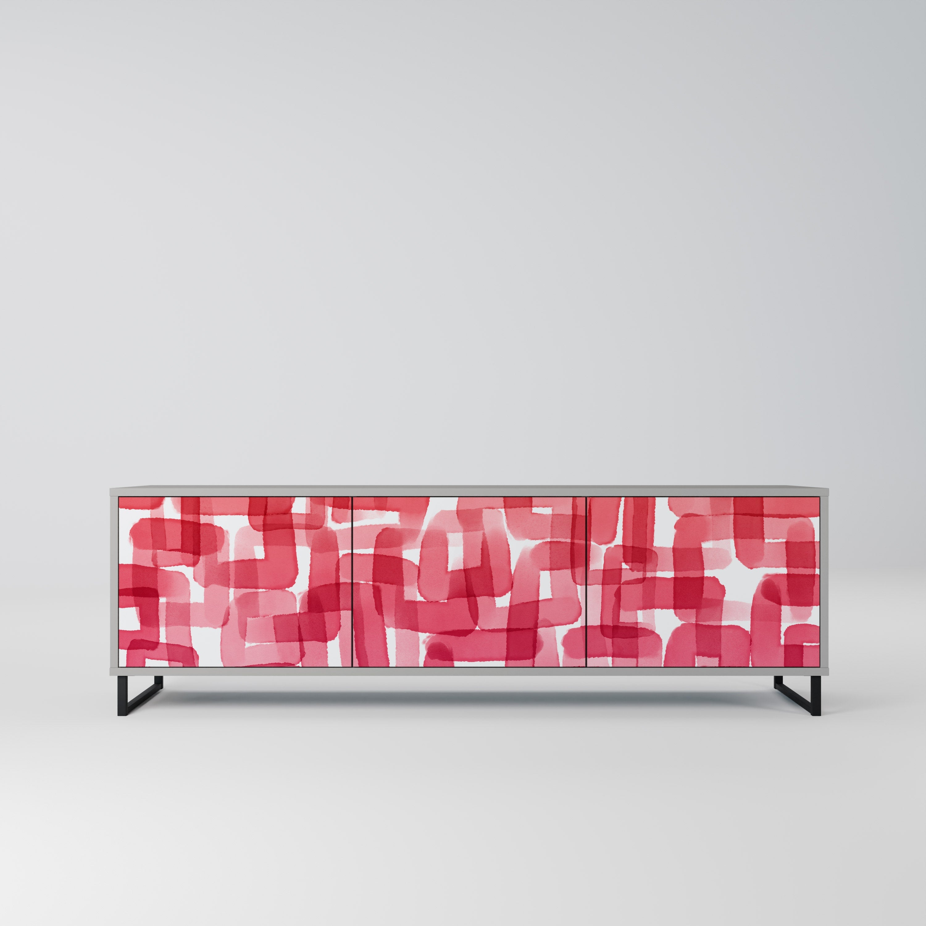 KALEIDOSCOPIC CUBISM Móvel de TV com 3 Portas em Acabamento Cinzento