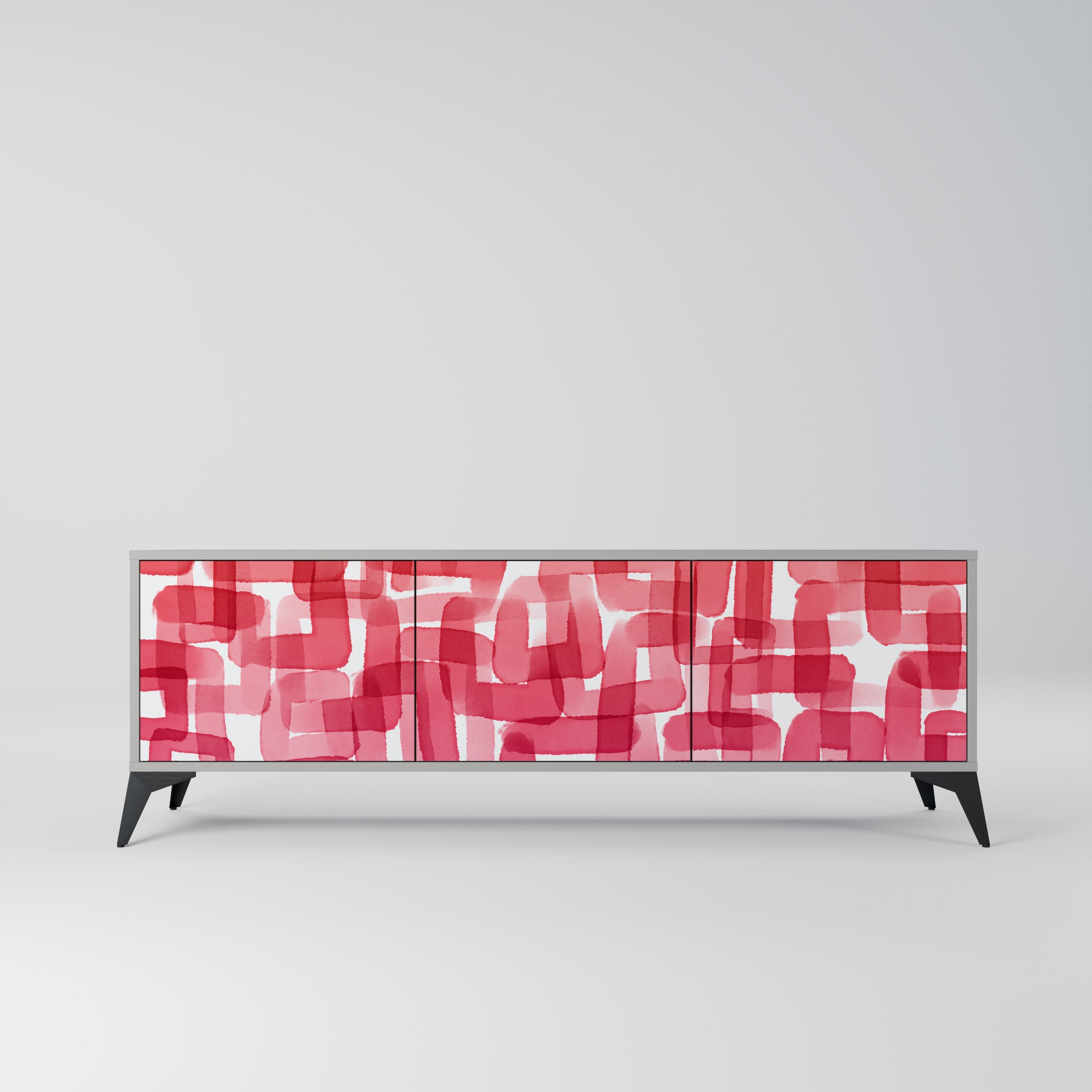 KALEIDOSCOPIC CUBISM Móvel de TV com 3 Portas em Acabamento Cinzento