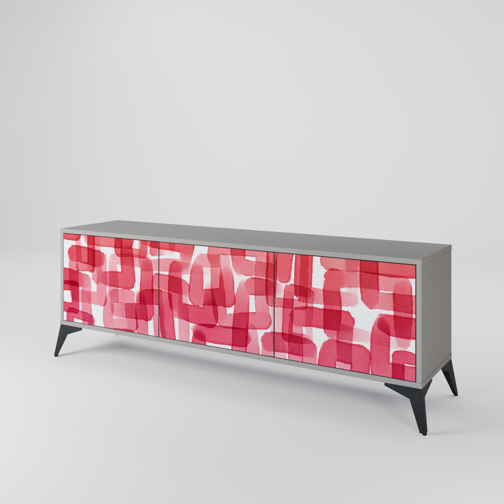 KALEIDOSCOPIC CUBISM Móvel de TV com 3 Portas em Acabamento Cinzento