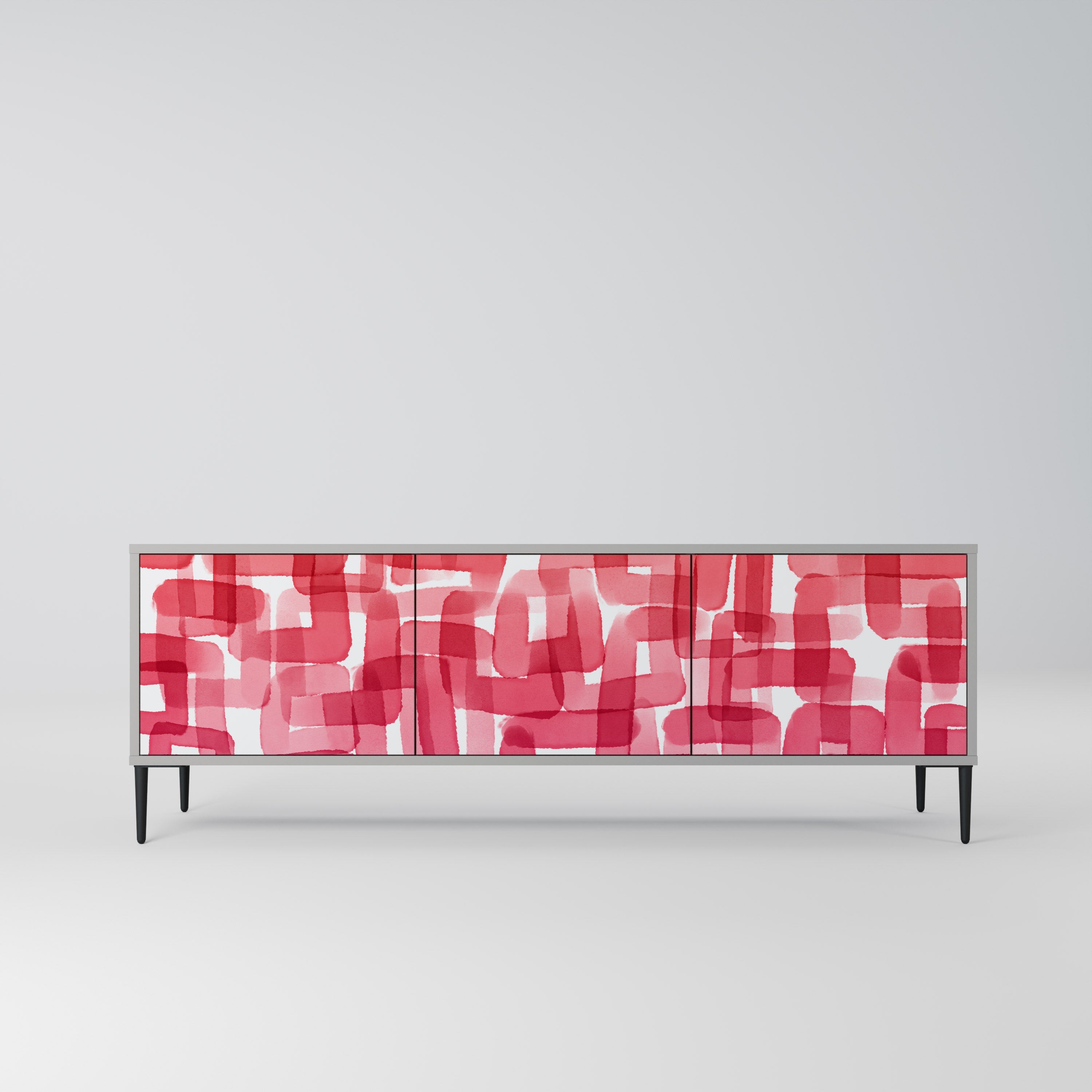 KALEIDOSCOPIC CUBISM Móvel de TV com 3 Portas em Acabamento Cinzento