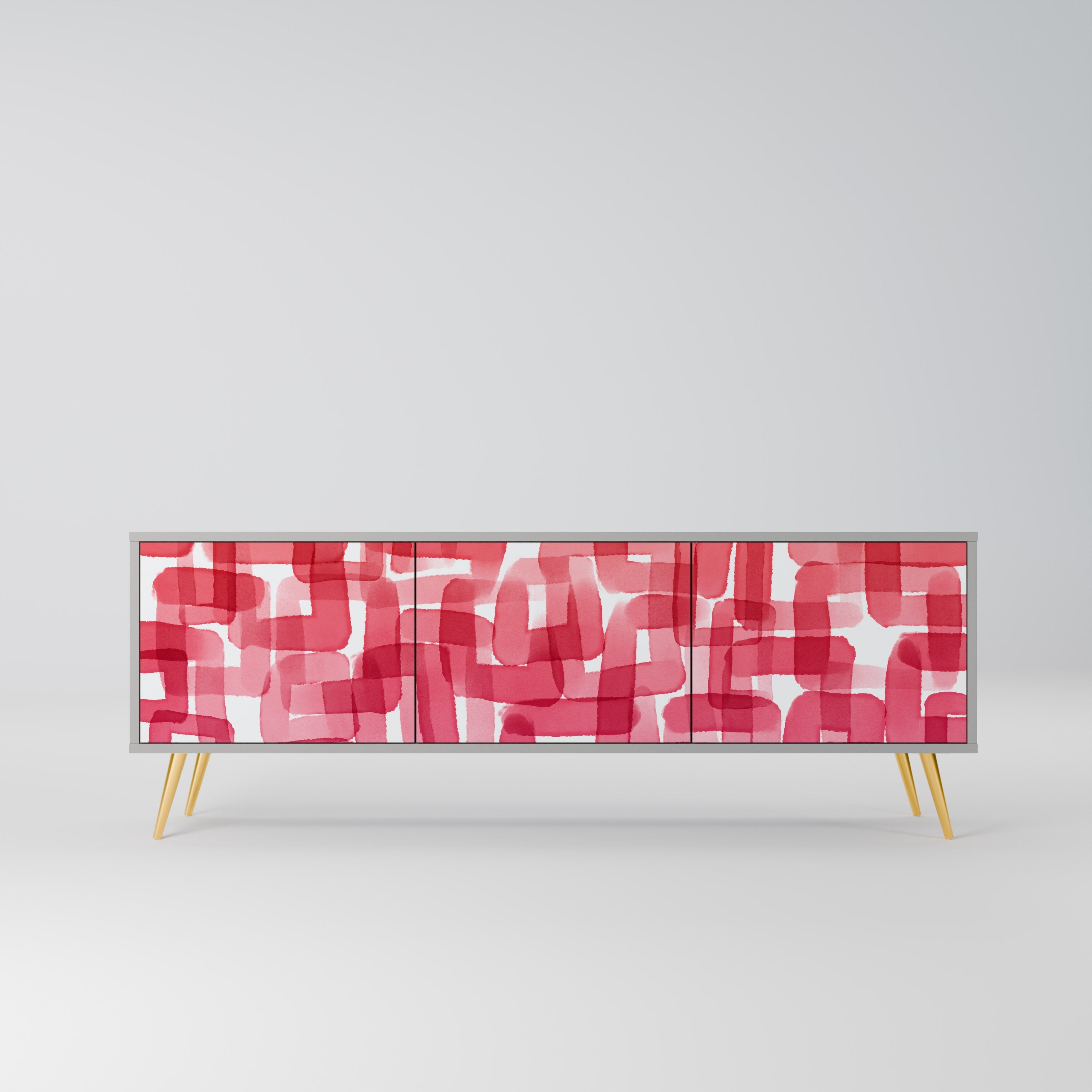 KALEIDOSCOPIC CUBISM Móvel de TV com 3 Portas em Acabamento Cinzento