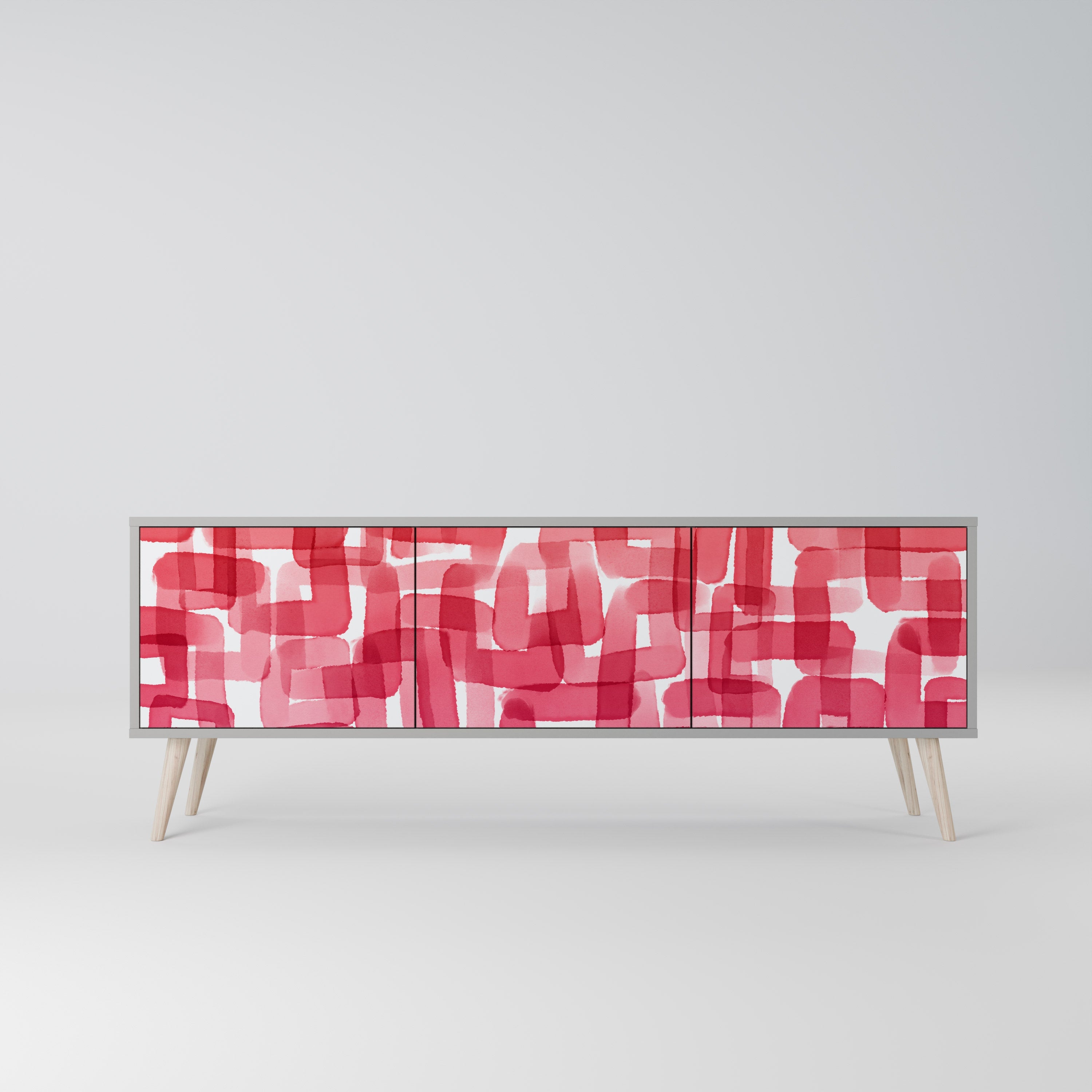 KALEIDOSCOPIC CUBISM Móvel de TV com 3 Portas em Acabamento Cinzento