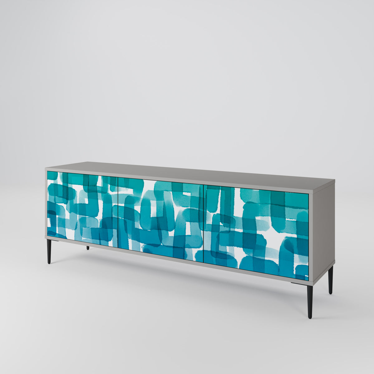 TURQUOISE RECTANGLES Móvel de TV de 3 Portas