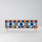 ABSTRACTION AND GEOMETRY Móvel de TV com 3 Portas em Acabamento Cinzento