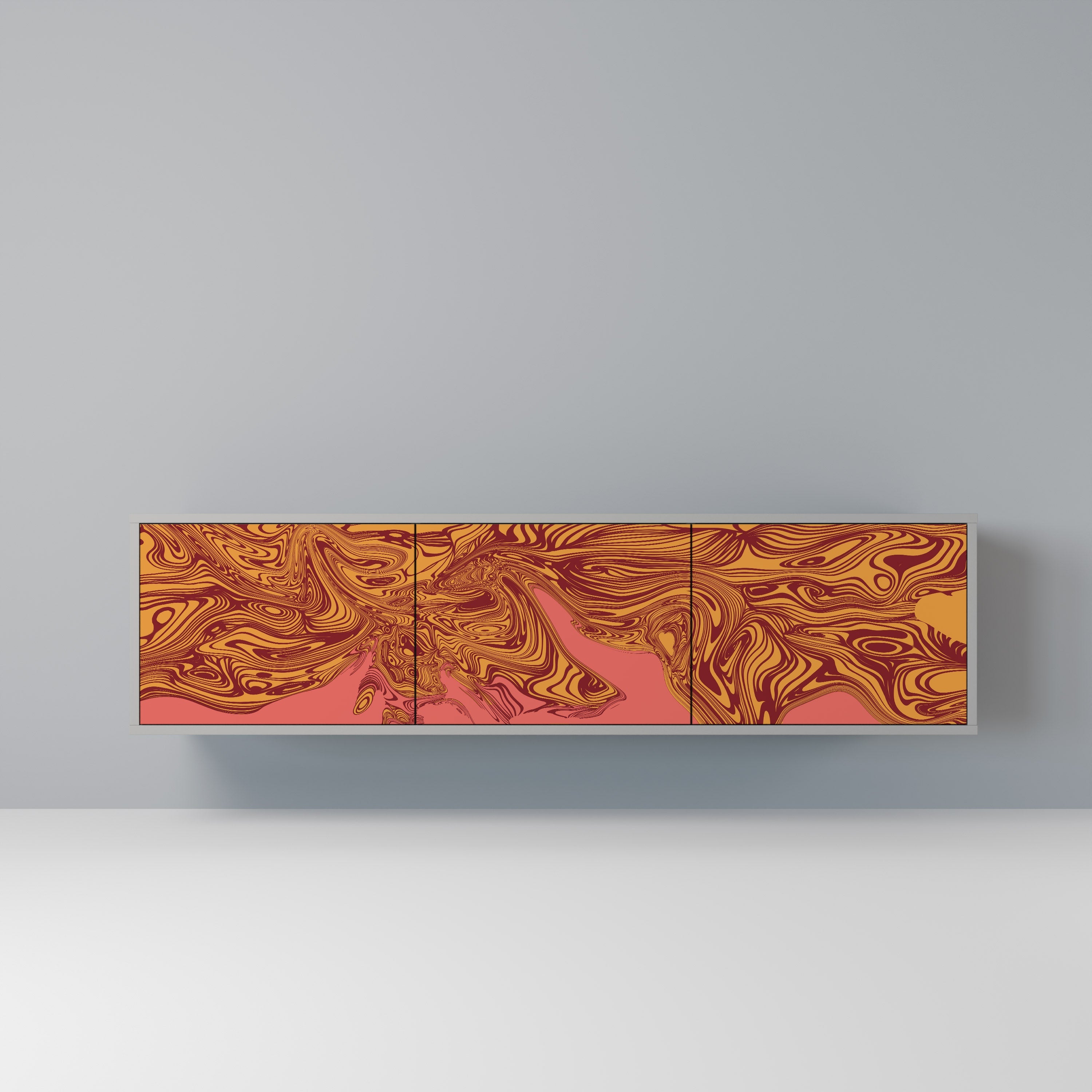 FLOATING THOUGHTS Móvel de TV com 3 Portas em Acabamento Cinzento