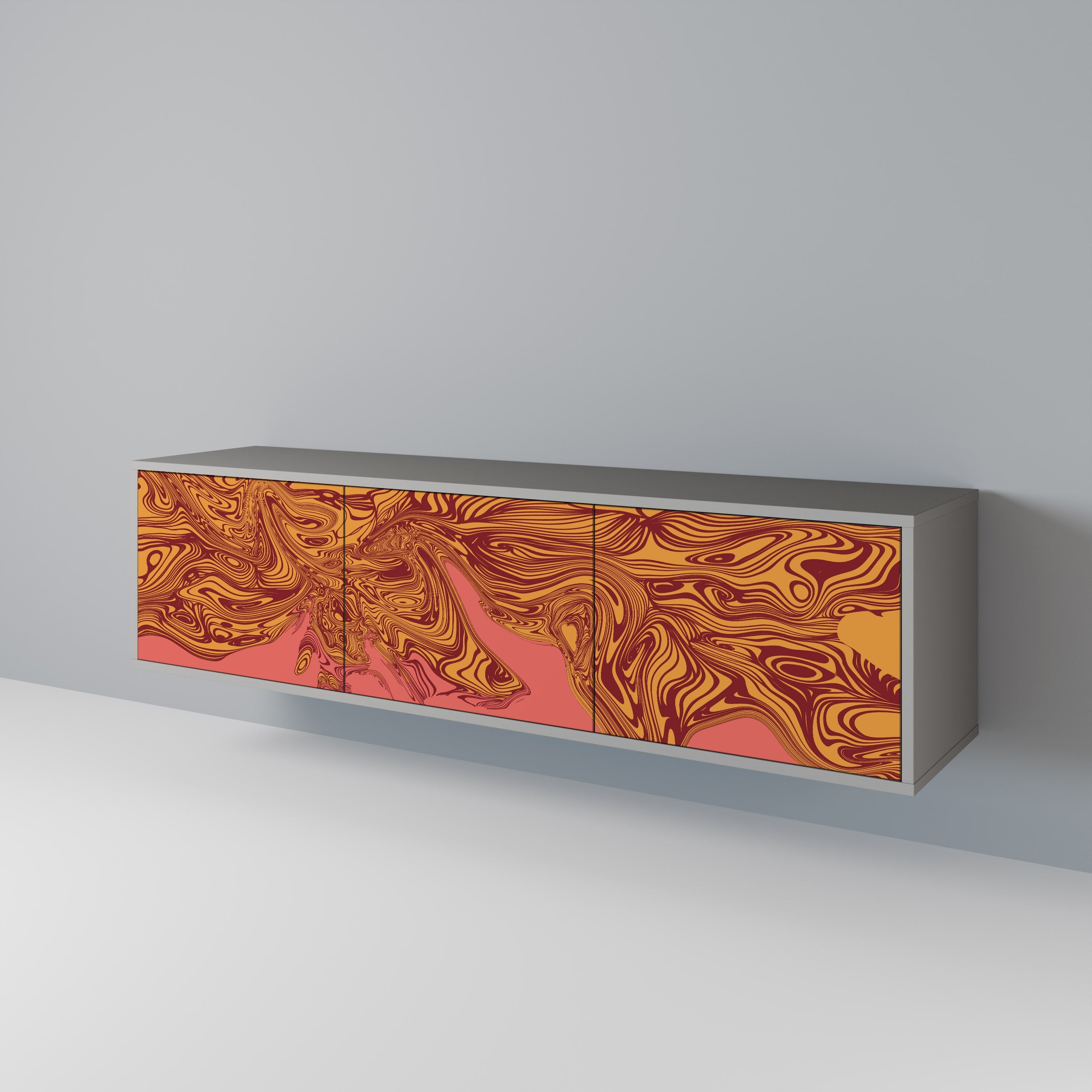 FLOATING THOUGHTS Móvel de TV com 3 Portas em Acabamento Cinzento