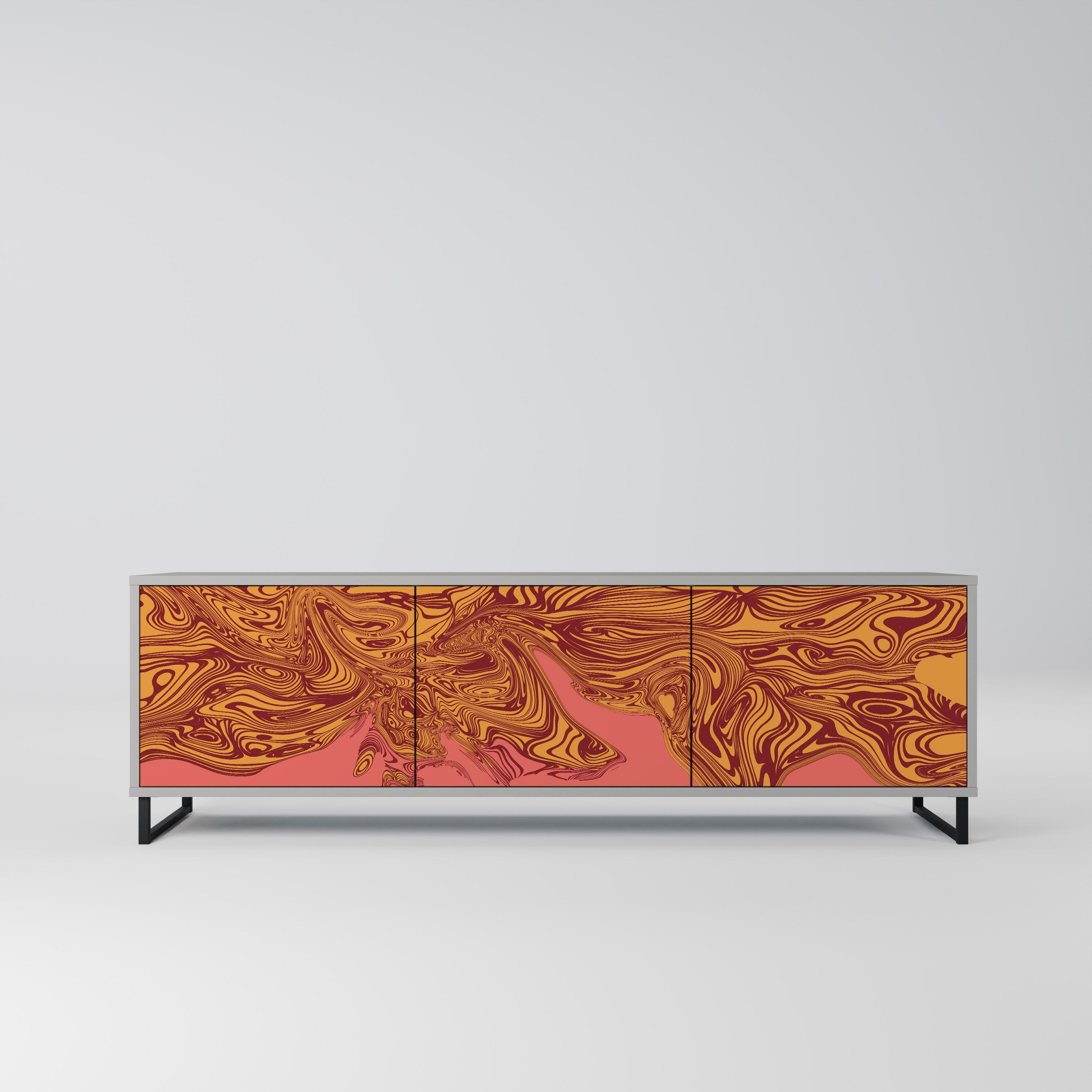 FLOATING THOUGHTS Móvel de TV com 3 Portas em Acabamento Cinzento