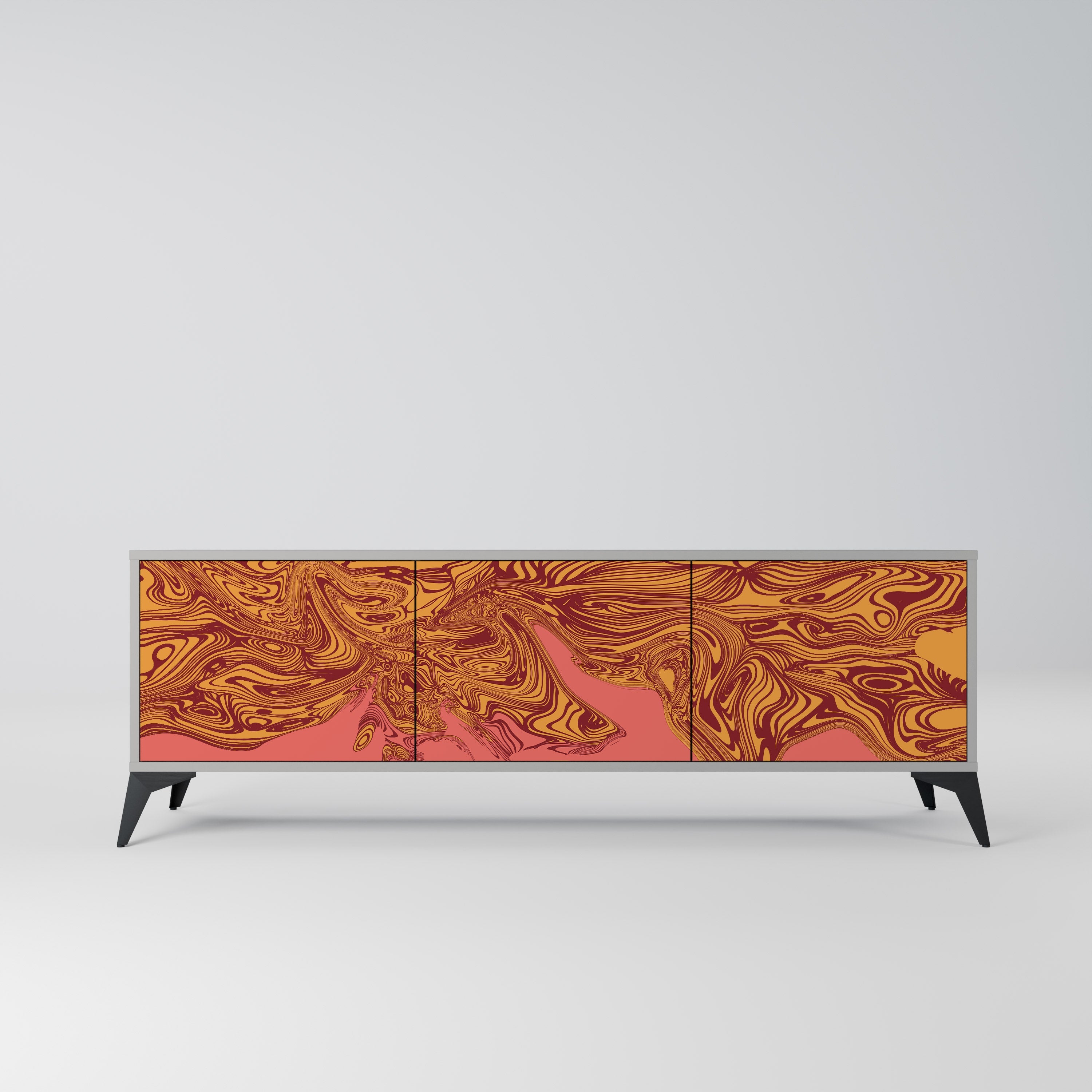 FLOATING THOUGHTS Móvel de TV com 3 Portas em Acabamento Cinzento