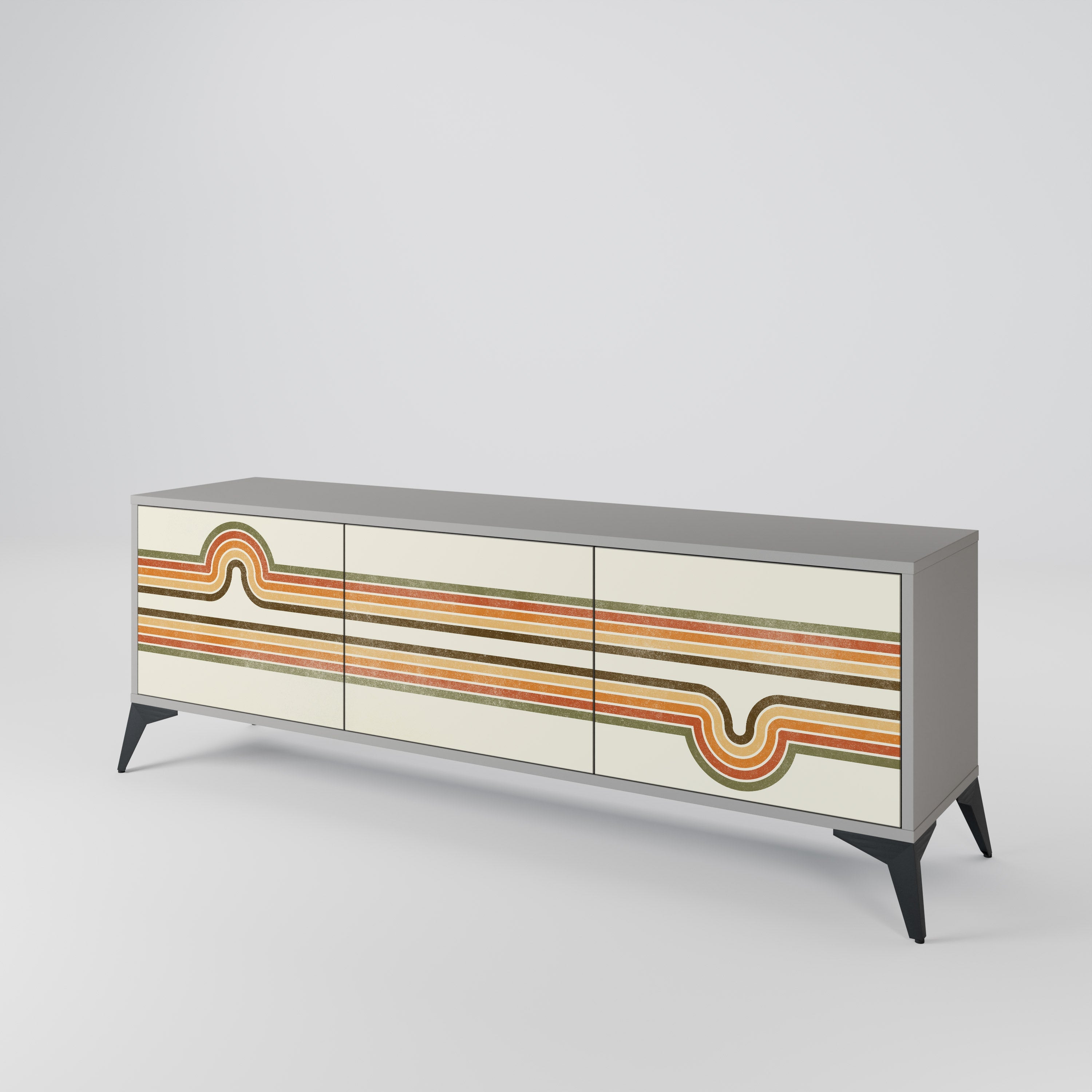 EXCEPTIONAL STREAM Móvel de TV com 3 Portas em Acabamento Cinzento