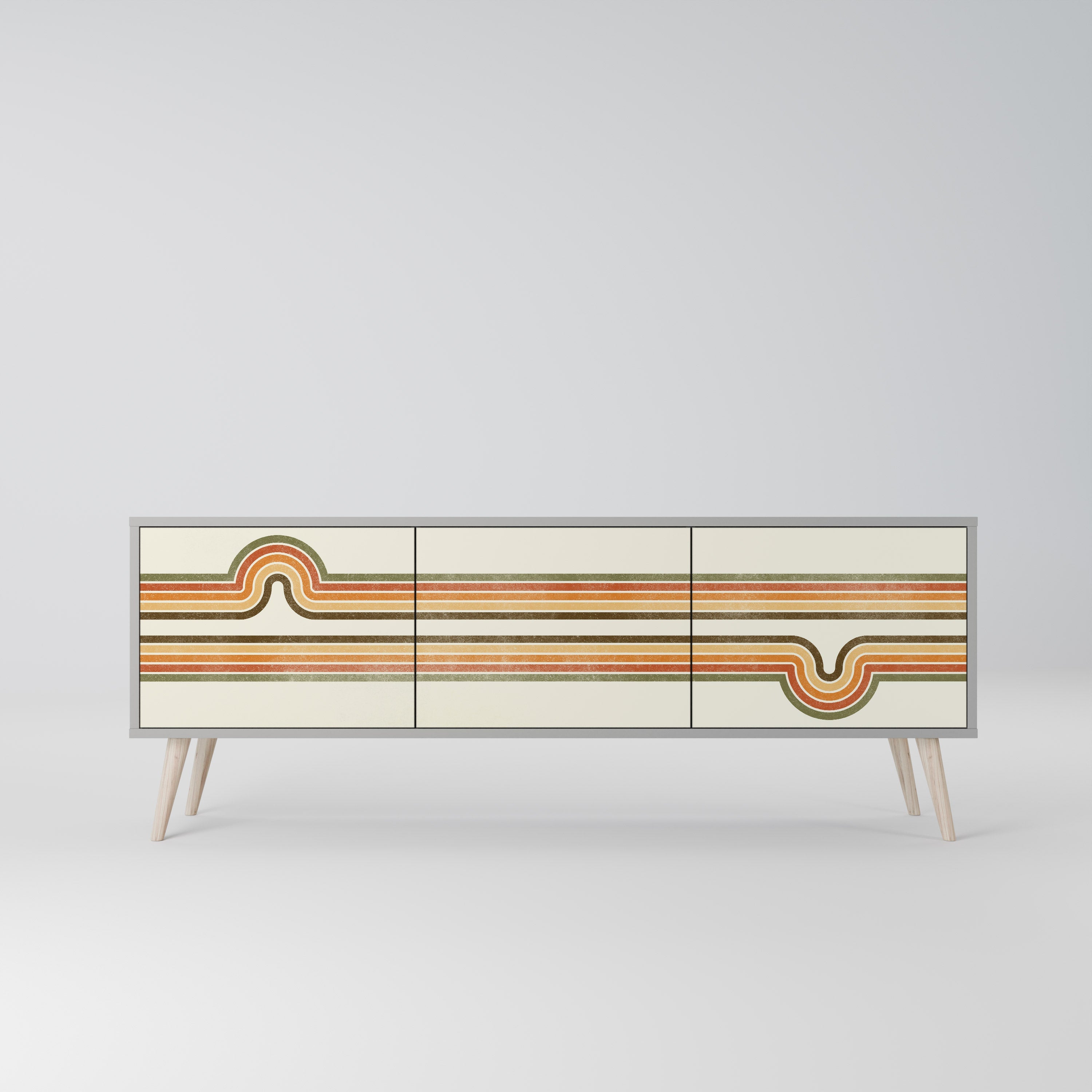 EXCEPTIONAL STREAM Móvel de TV com 3 Portas em Acabamento Cinzento