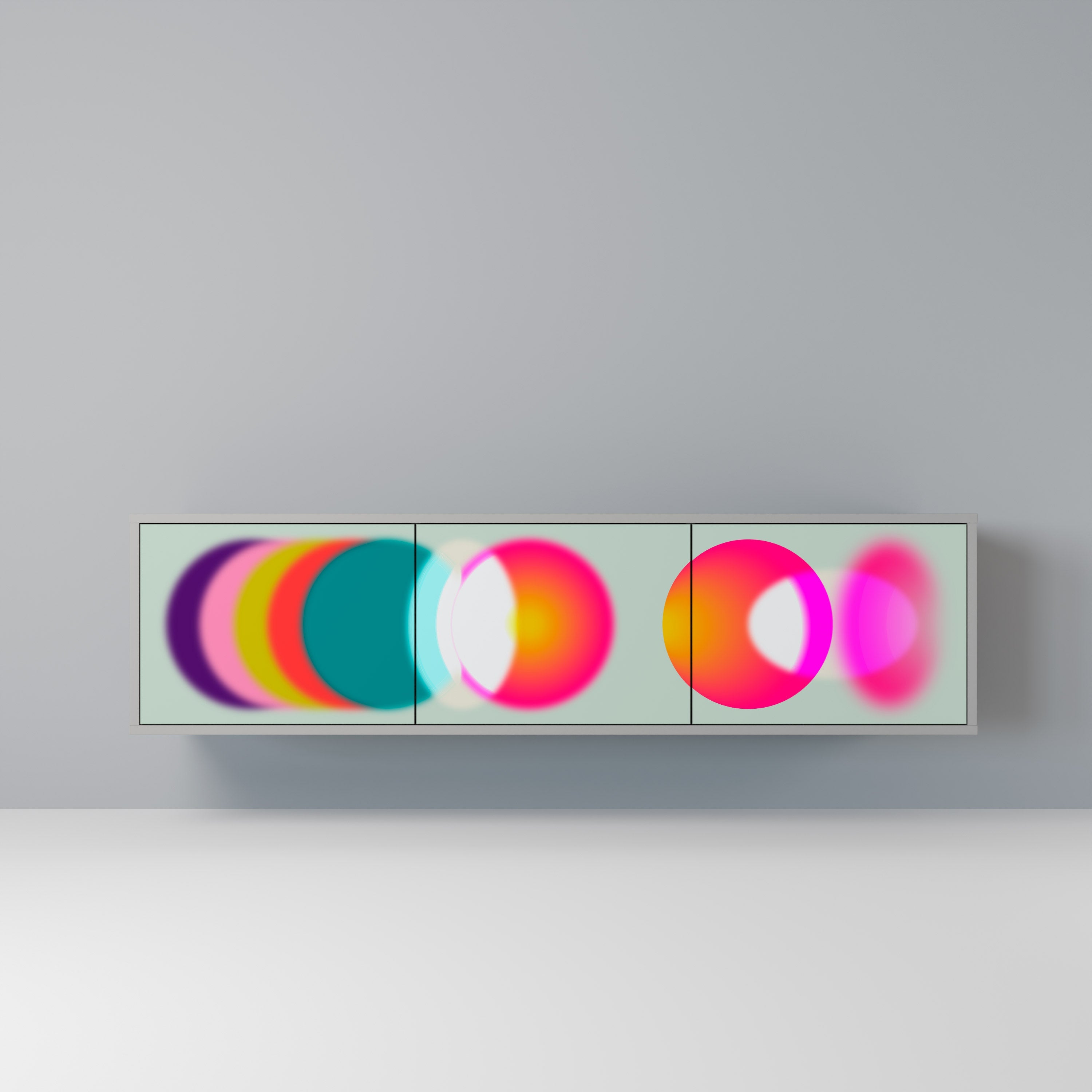 SYMPHONY OF COLORS Móvel de TV com 3 Portas em Acabamento Cinzento