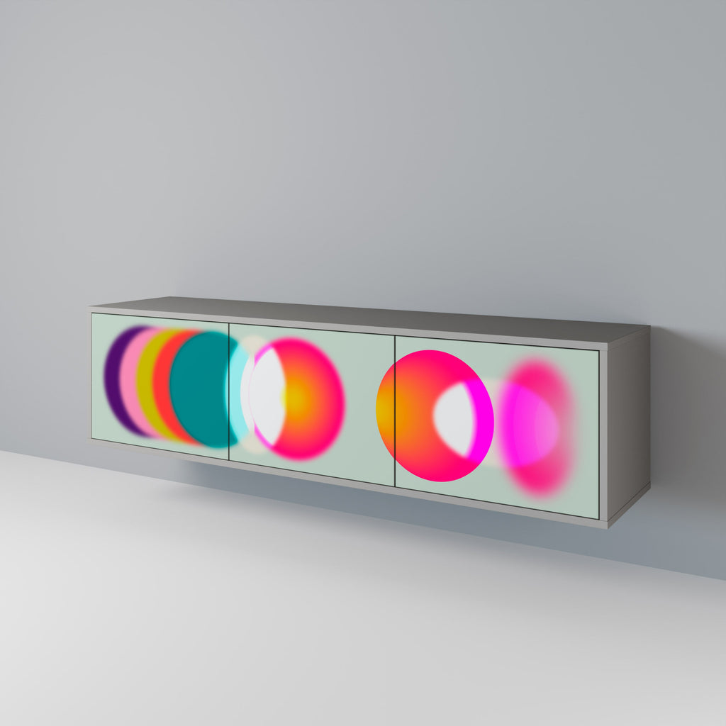 SYMPHONY OF COLORS Móvel de TV com 3 Portas em Acabamento Cinzento