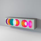 SYMPHONY OF COLORS Móvel de TV com 3 Portas em Acabamento Cinzento