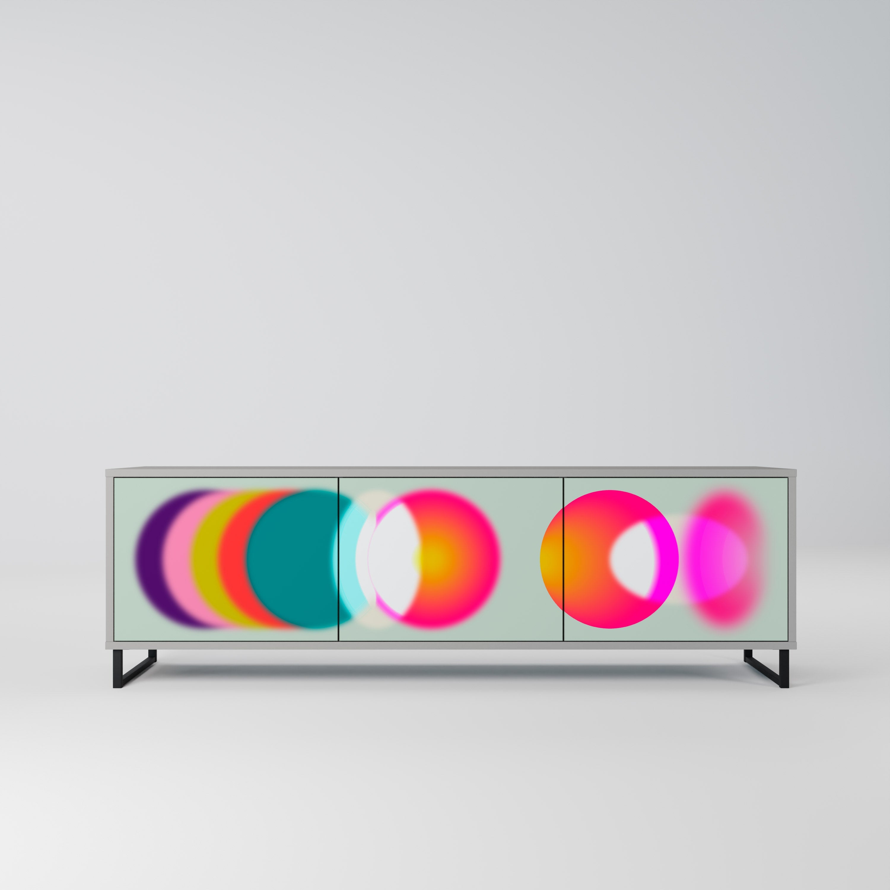 SYMPHONY OF COLORS Móvel de TV com 3 Portas em Acabamento Cinzento