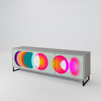 SYMPHONY OF COLORS Móvel de TV com 3 Portas em Acabamento Cinzento