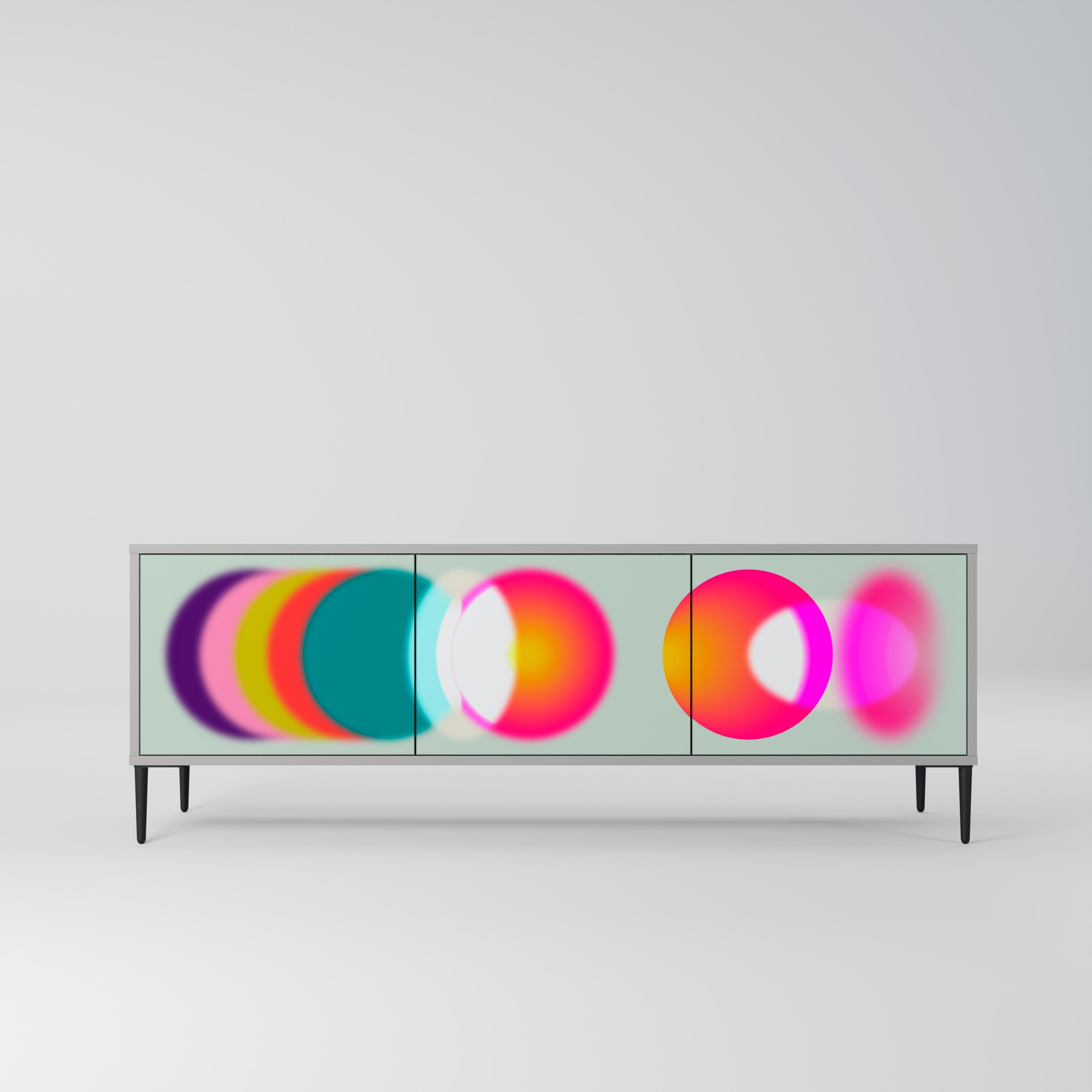 SYMPHONY OF COLORS Móvel de TV com 3 Portas em Acabamento Cinzento