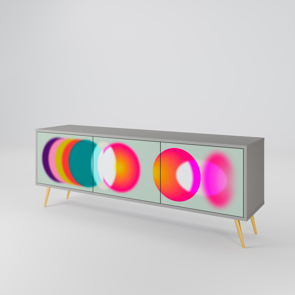 SYMPHONY OF COLORS Móvel de TV com 3 Portas em Acabamento Cinzento