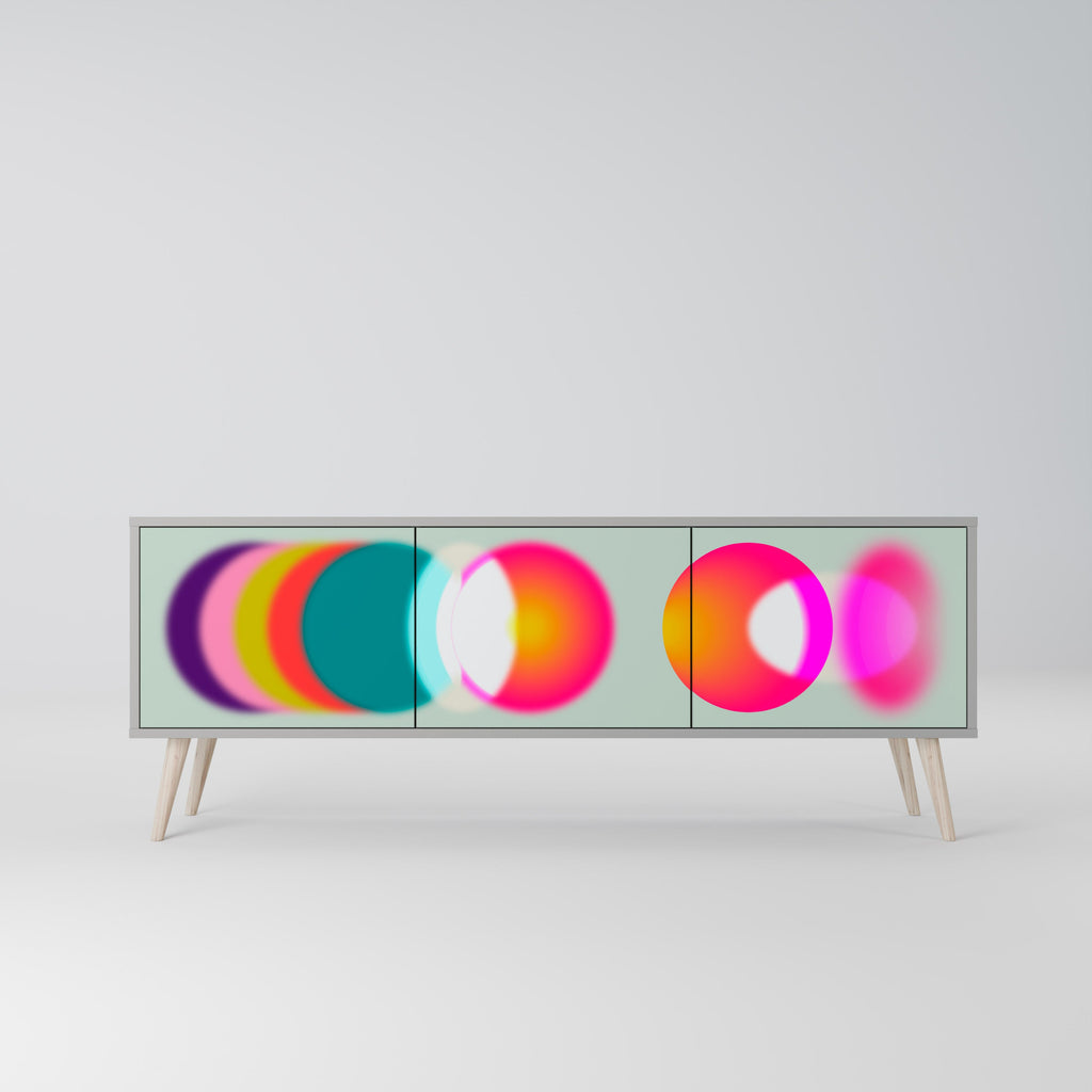 SYMPHONY OF COLORS Móvel de TV com 3 Portas em Acabamento Cinzento