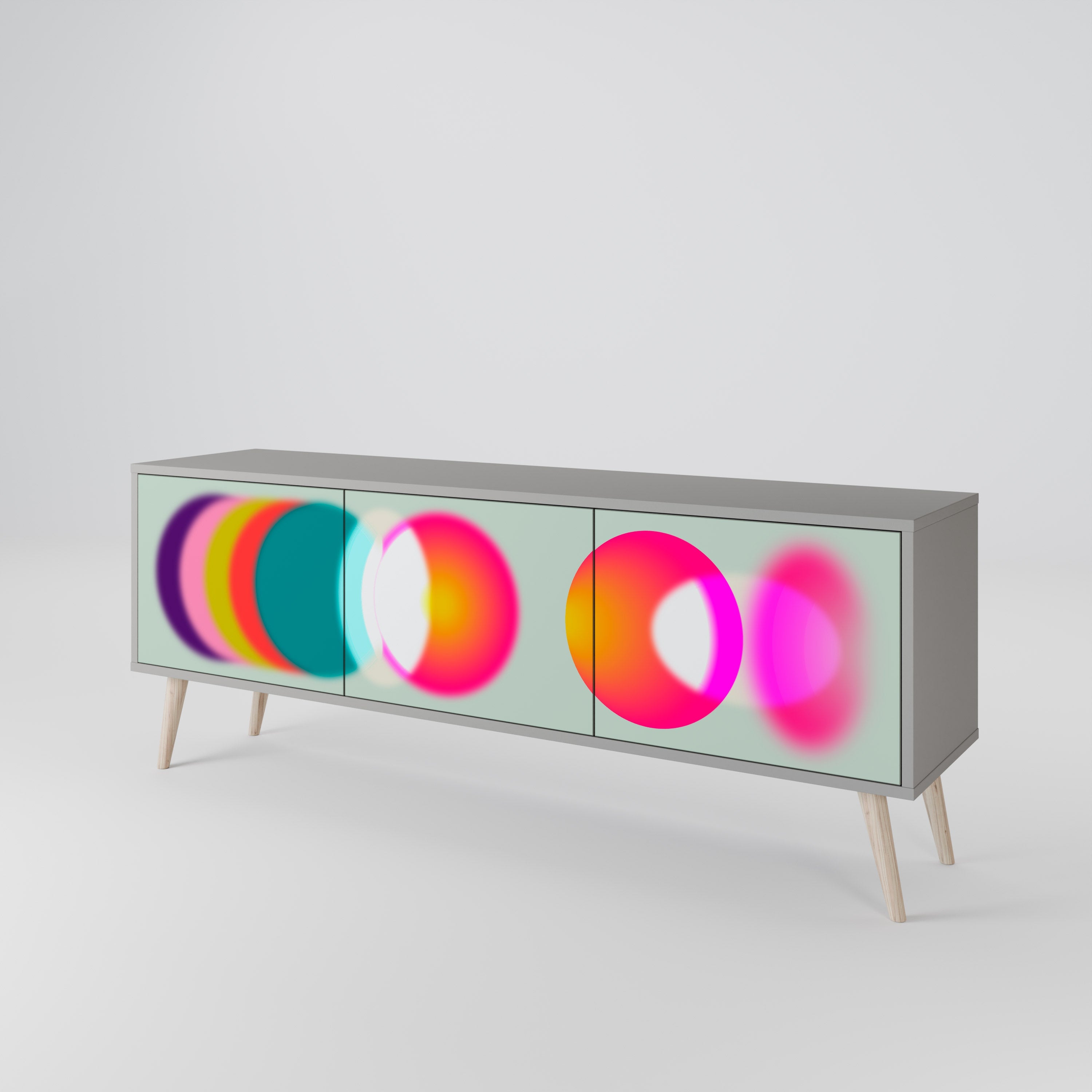 SYMPHONY OF COLORS Móvel de TV com 3 Portas em Acabamento Cinzento