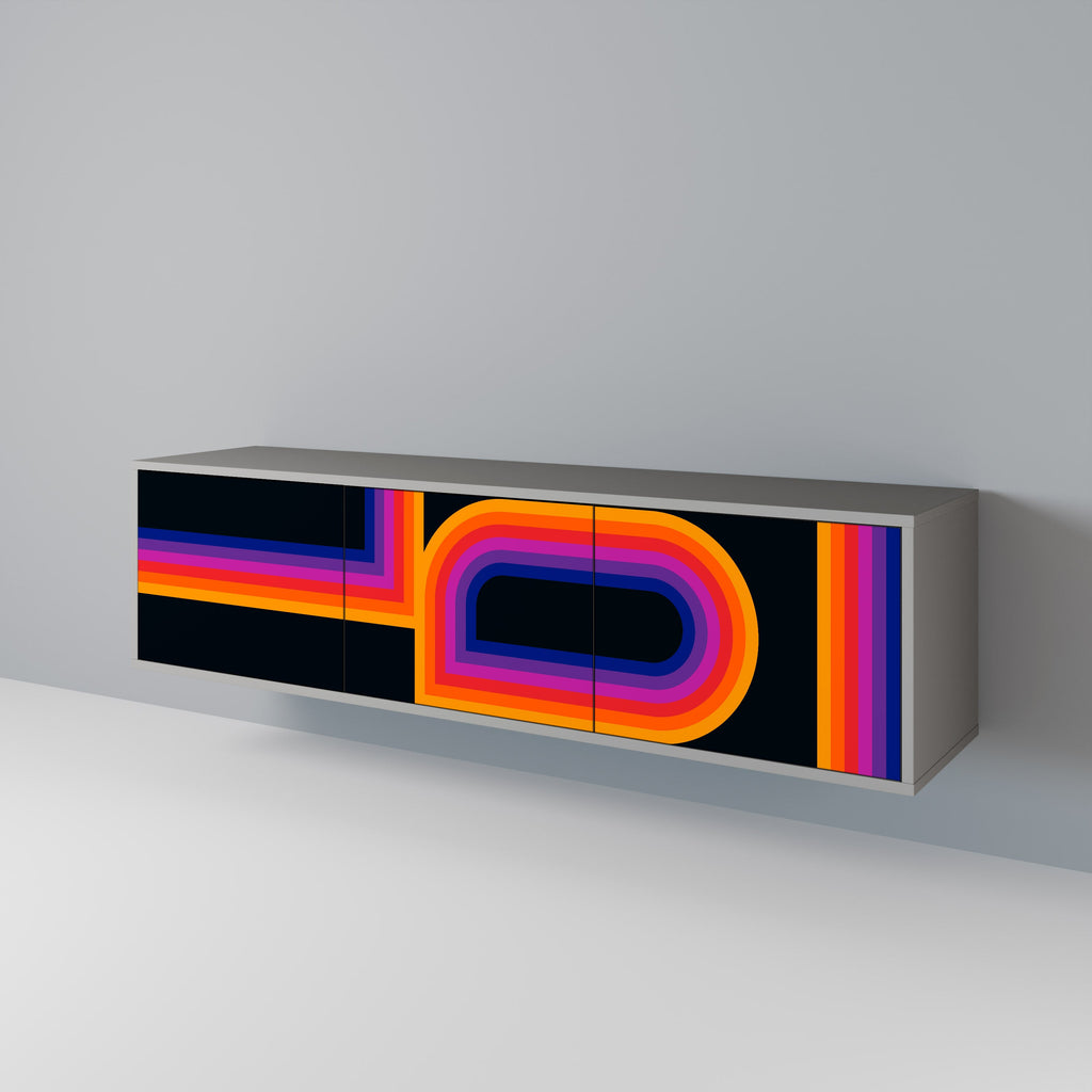 BLINDED BY THE LIGHTS Móvel de TV com 3 Portas em Acabamento Cinzento