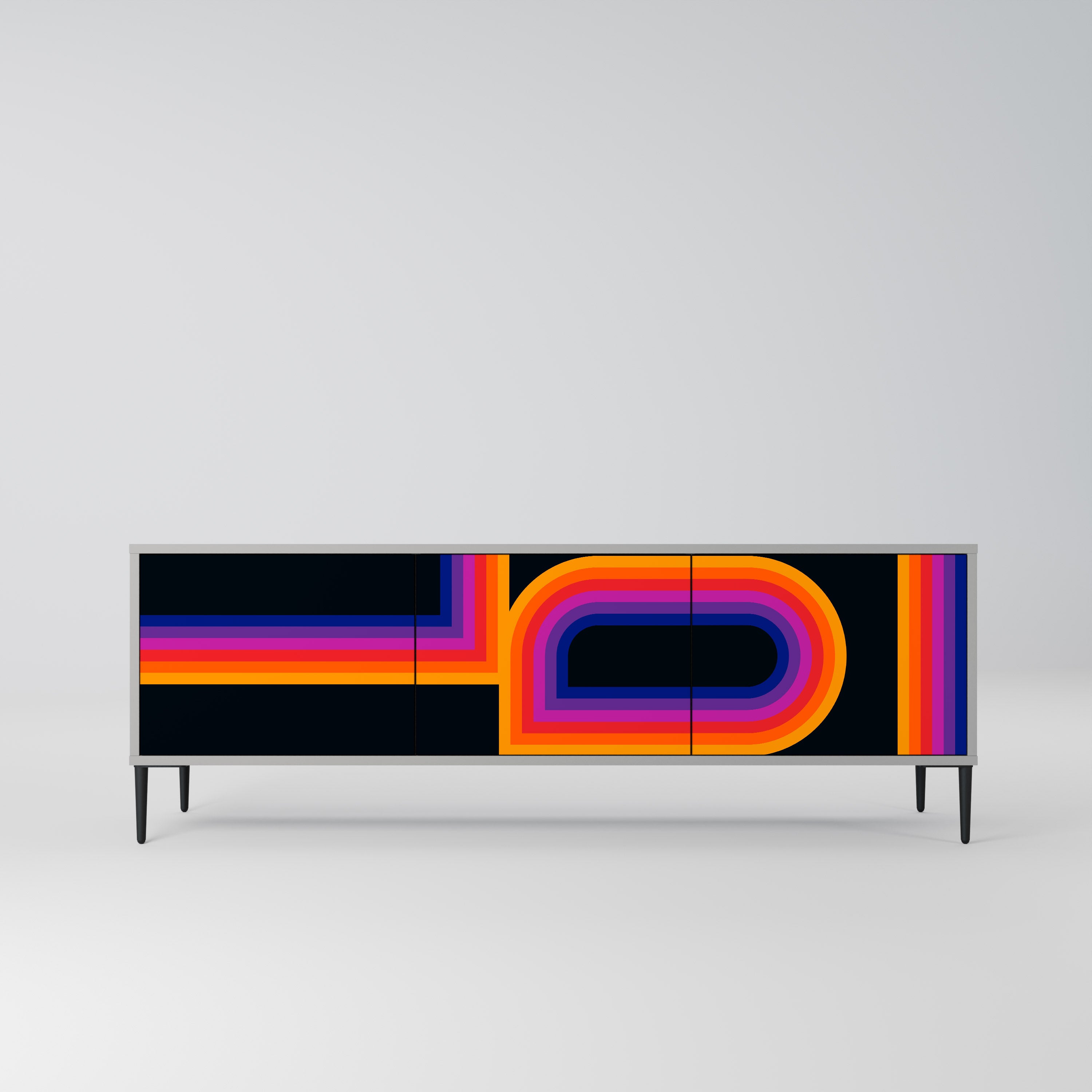 BLINDED BY THE LIGHTS Móvel de TV com 3 Portas em Acabamento Cinzento