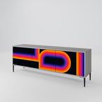 BLINDED BY THE LIGHTS Móvel de TV com 3 Portas em Acabamento Cinzento