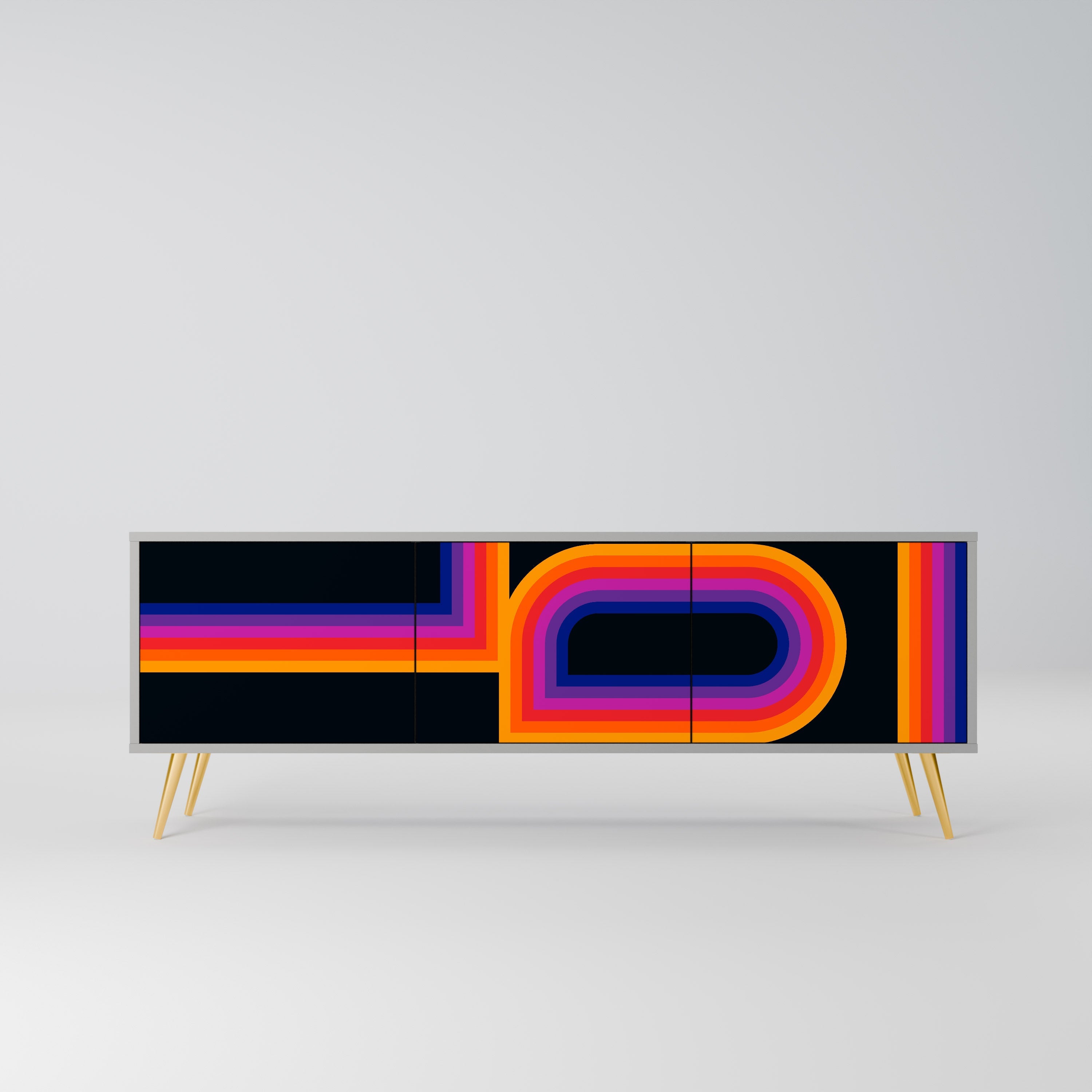 BLINDED BY THE LIGHTS Móvel de TV com 3 Portas em Acabamento Cinzento