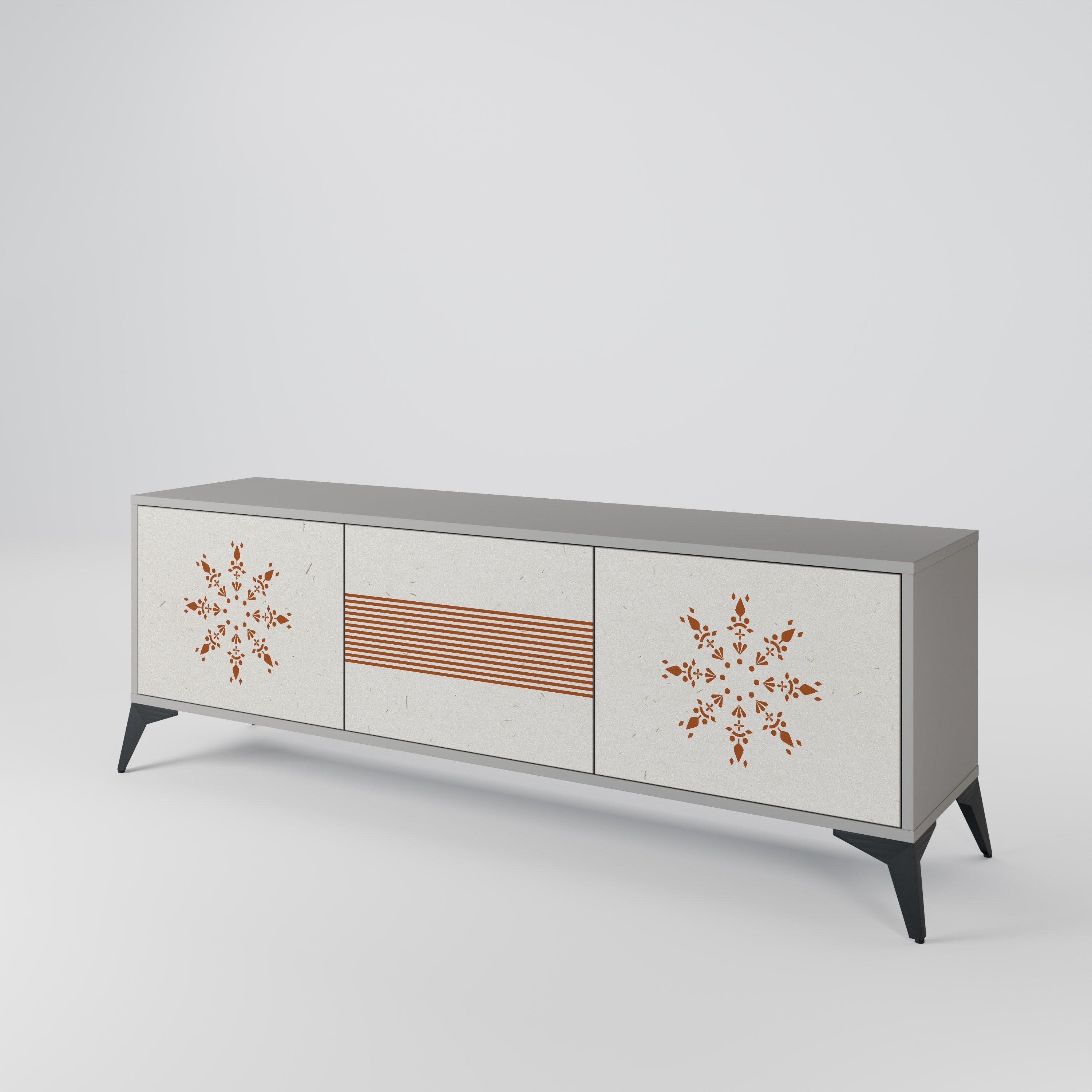 DAILY HARMONY Móvel de TV com 3 Portas em Acabamento Cinzento