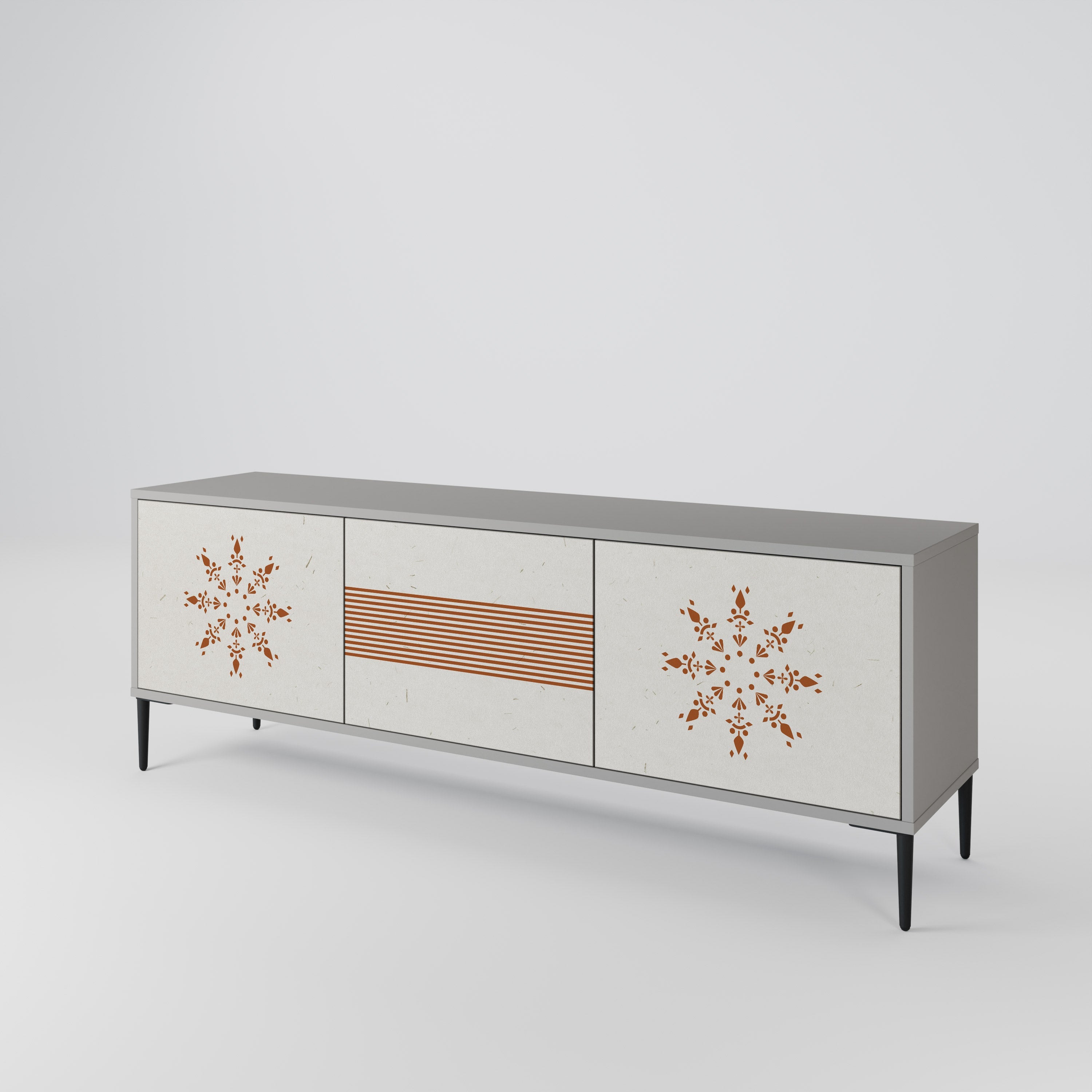 DAILY HARMONY Móvel de TV com 3 Portas em Acabamento Cinzento