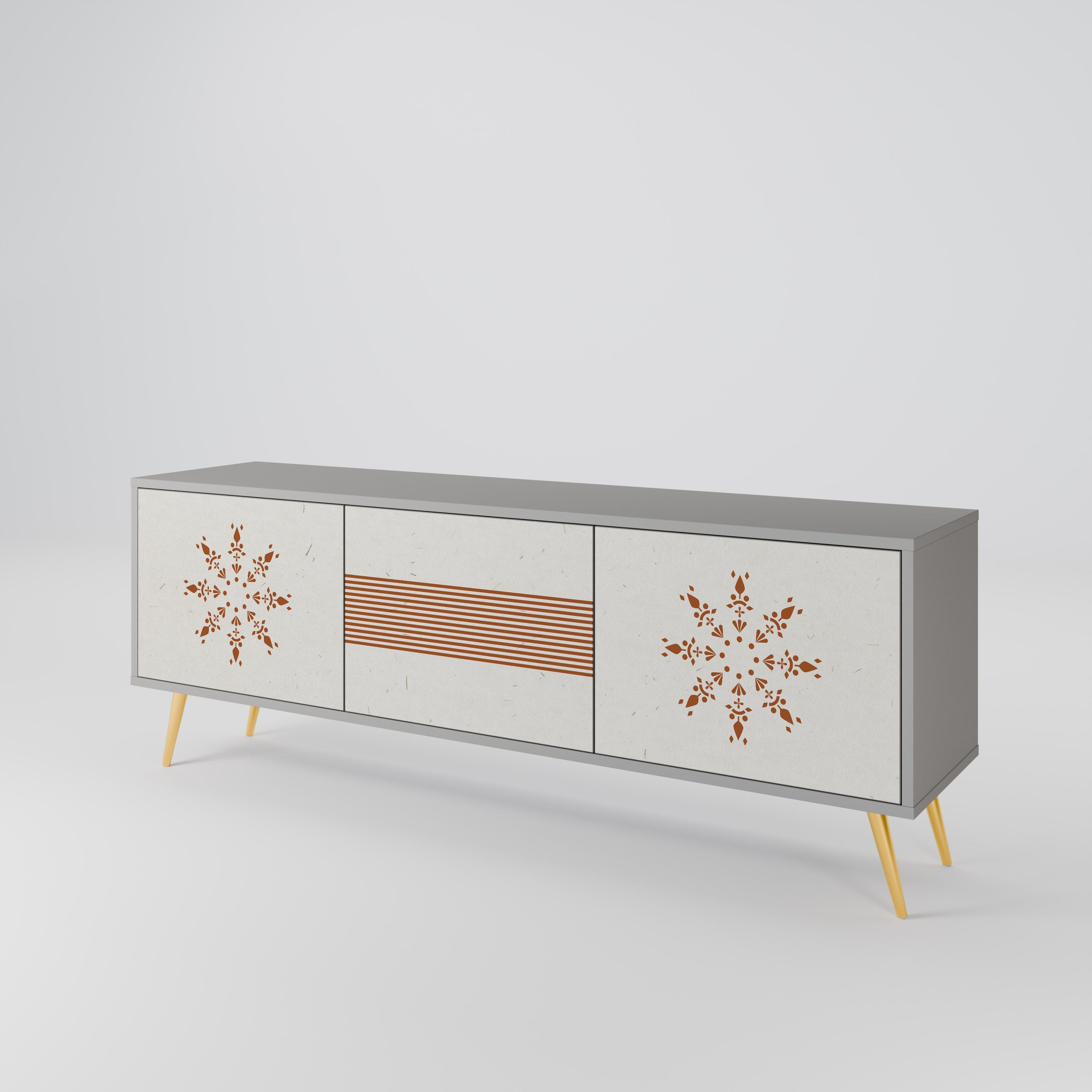 DAILY HARMONY Móvel de TV com 3 Portas em Acabamento Cinzento