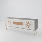 DAILY HARMONY Móvel de TV com 3 Portas em Acabamento Cinzento