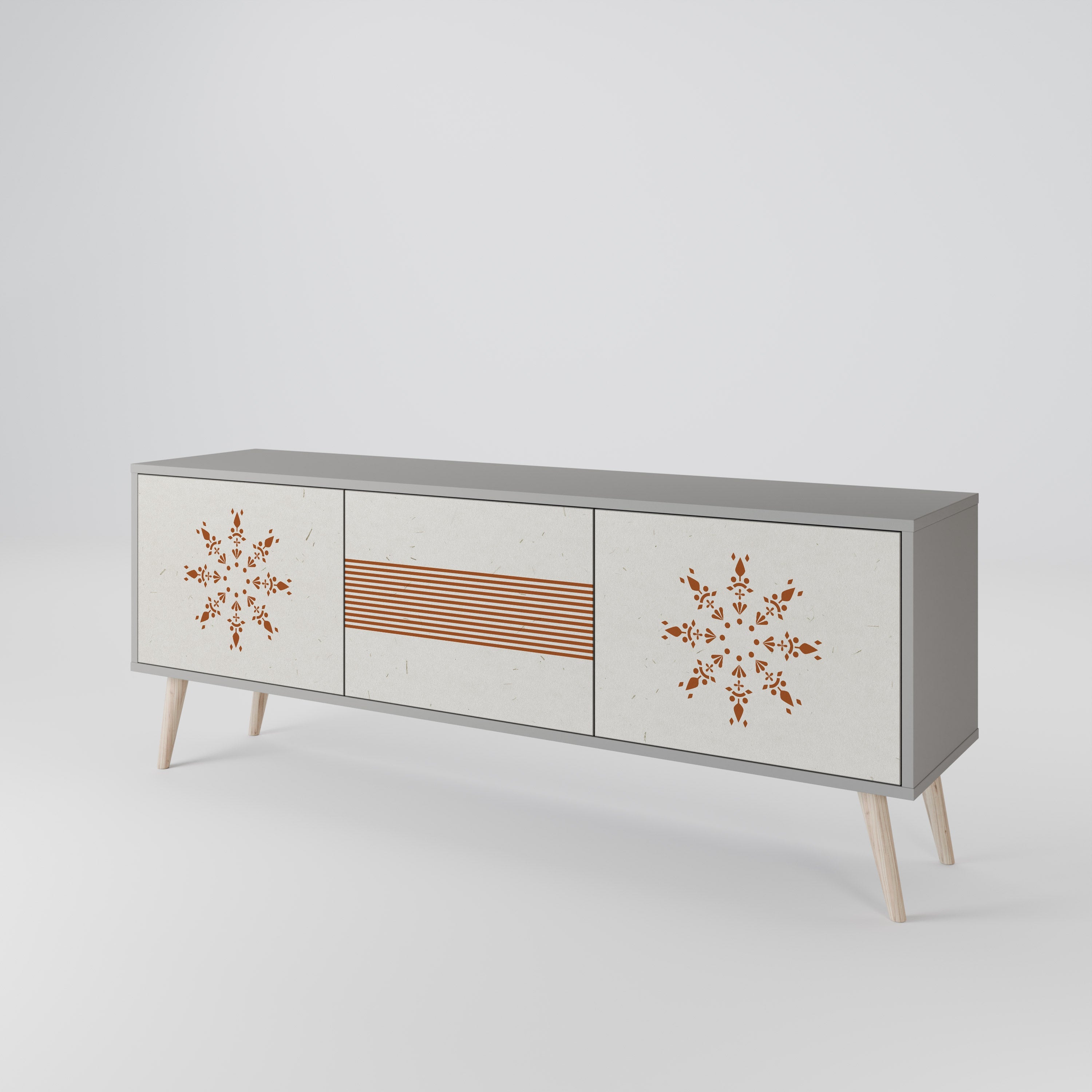 DAILY HARMONY Móvel de TV com 3 Portas em Acabamento Cinzento