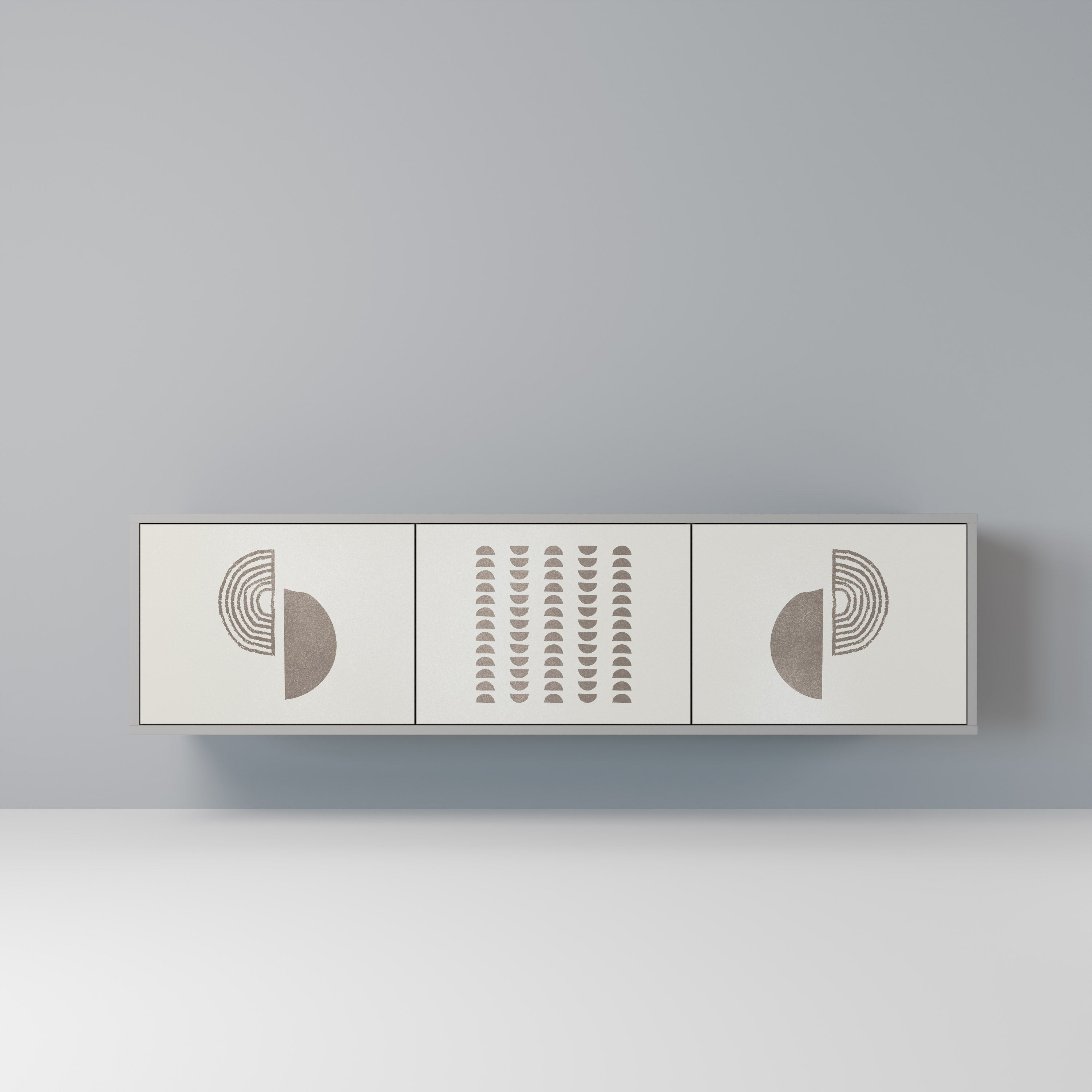 HARMONY ESSENCE Móvel de TV com 3 Portas em Acabamento Cinzento