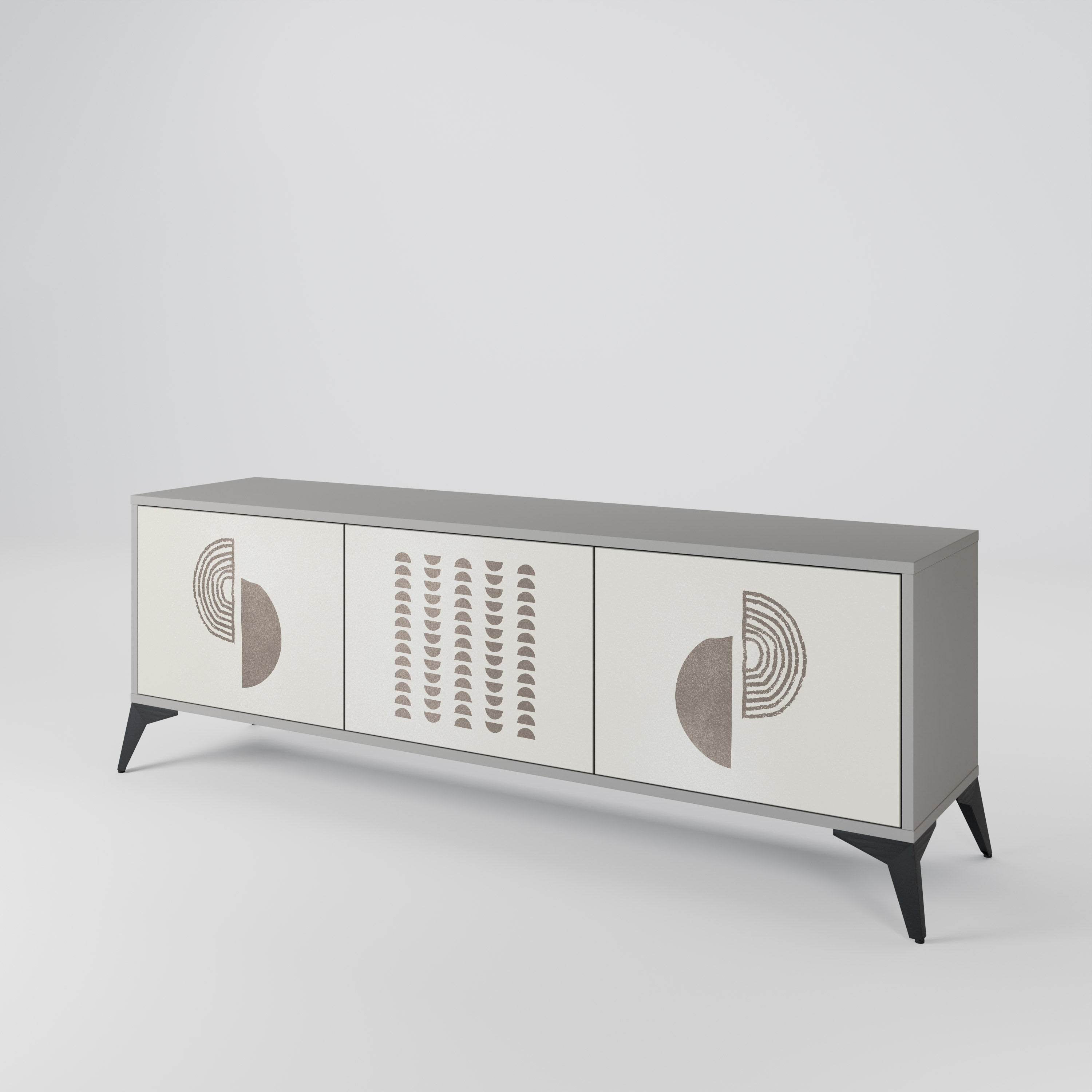 HARMONY ESSENCE Móvel de TV com 3 Portas em Acabamento Cinzento