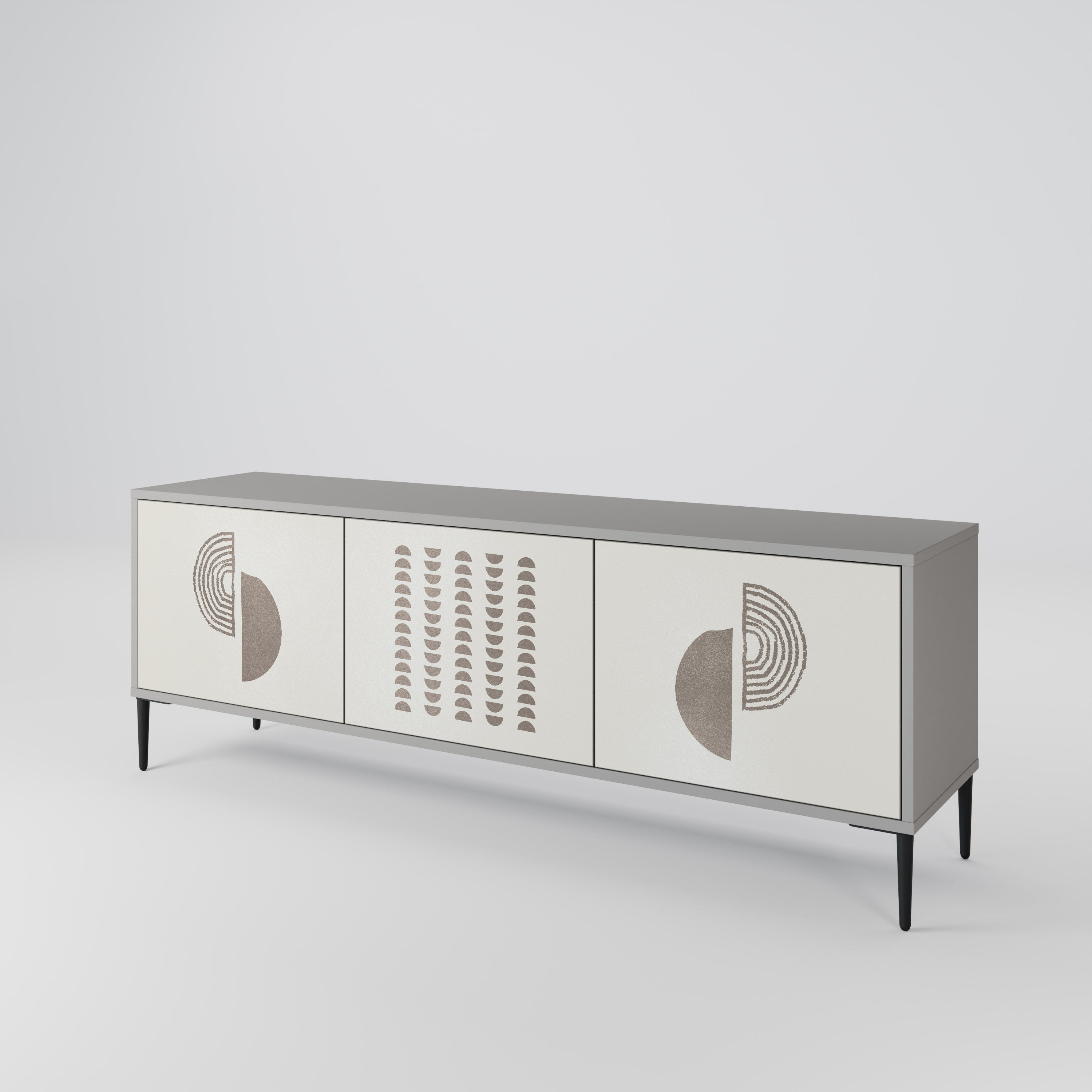 HARMONY ESSENCE Móvel de TV com 3 Portas em Acabamento Cinzento