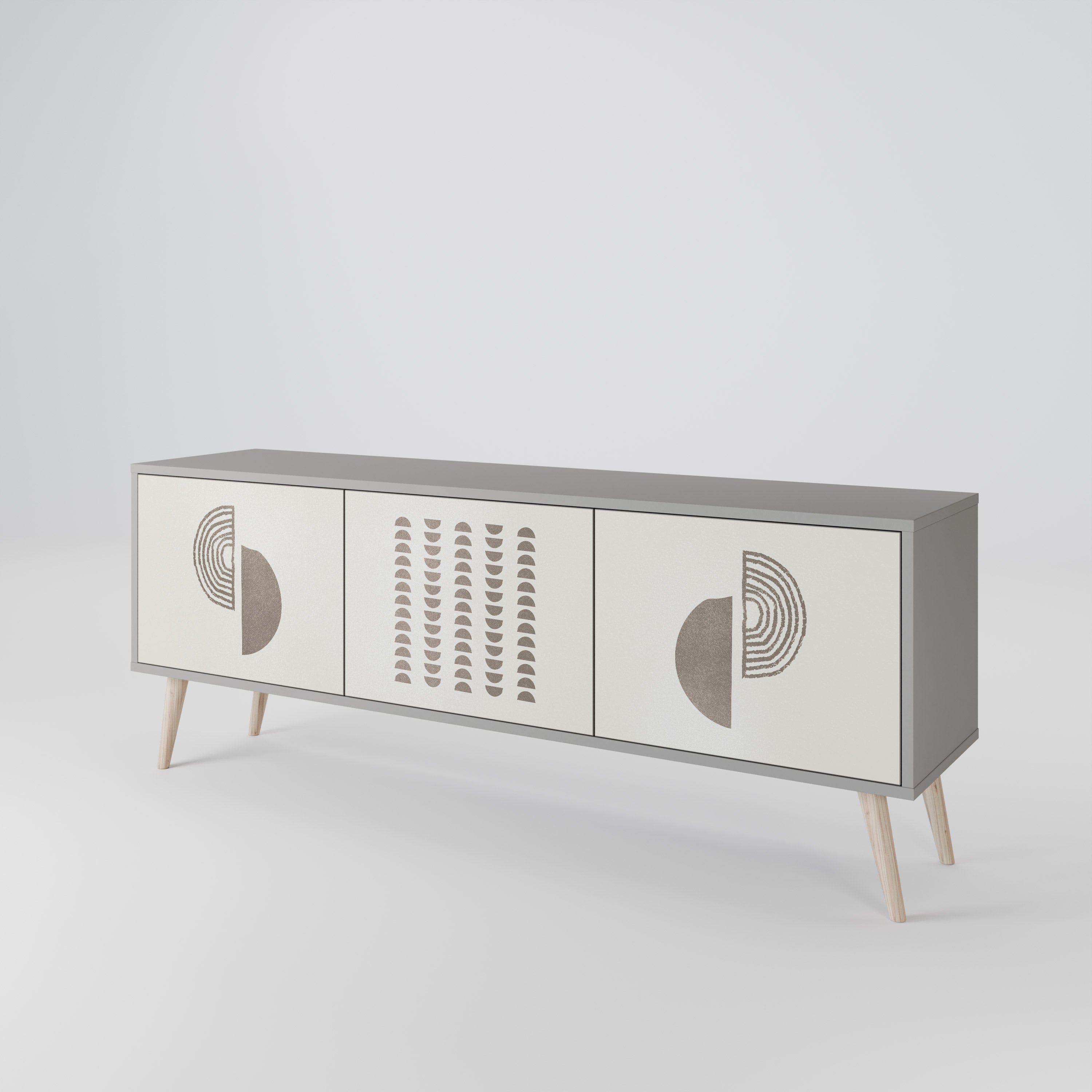 HARMONY ESSENCE Móvel de TV com 3 Portas em Acabamento Cinzento