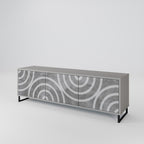 CIRCLE CONCRETE Móvel de TV com 3 Portas em Acabamento Cinzento
