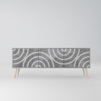 CIRCLE CONCRETE Móvel de TV com 3 Portas em Acabamento Cinzento