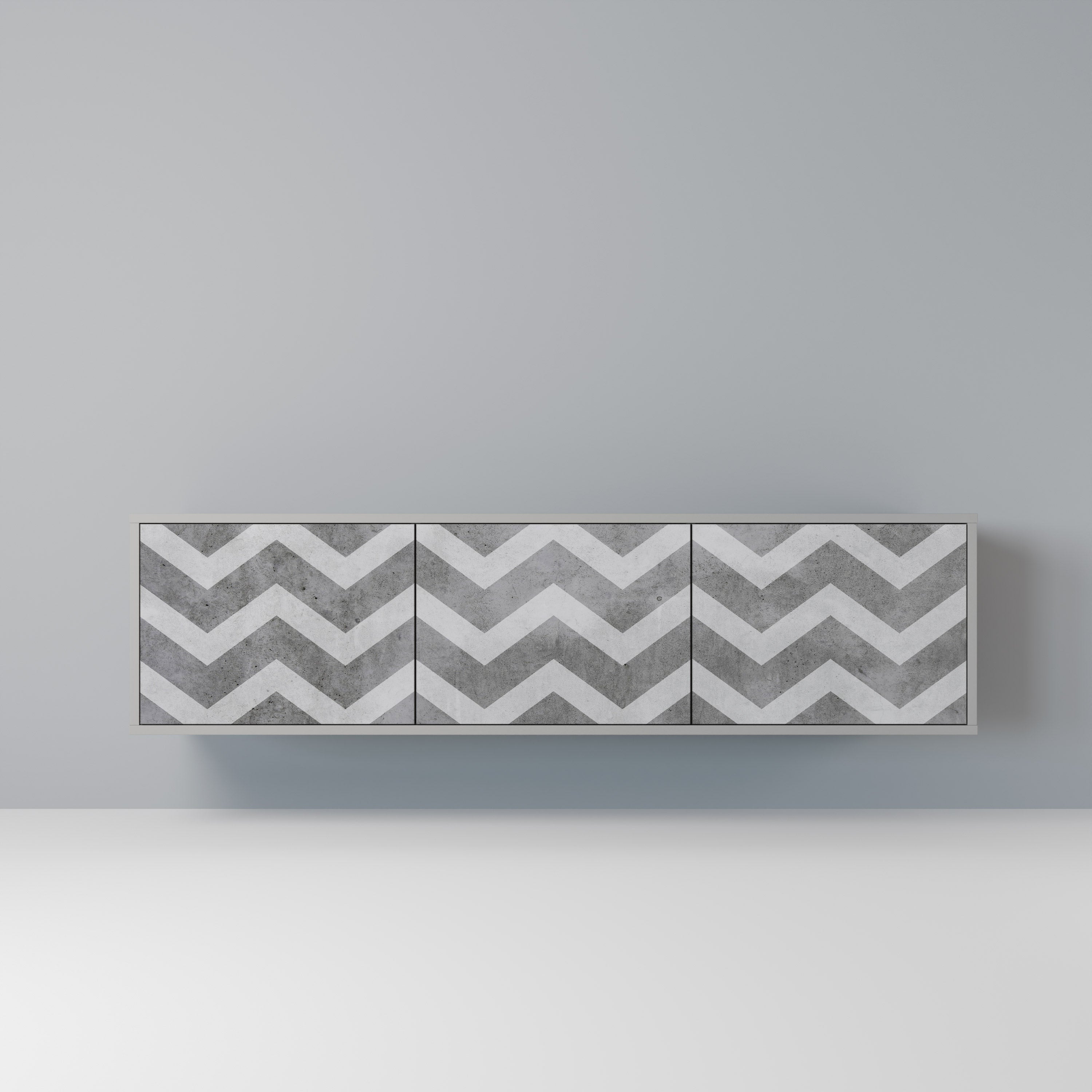 TOUGH ZIG ZAG Móvel de TV com 3 Portas em Acabamento Cinzento