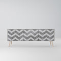 TOUGH ZIG ZAG 3-Door TV Stand in Grey Finish