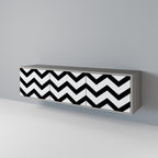 CLASSIC ZIG ZAG Móvel de TV com 3 Portas em Acabamento Cinzento