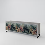 HEAVENLY BLOOM 3-Door TV Stand in Grey Finish