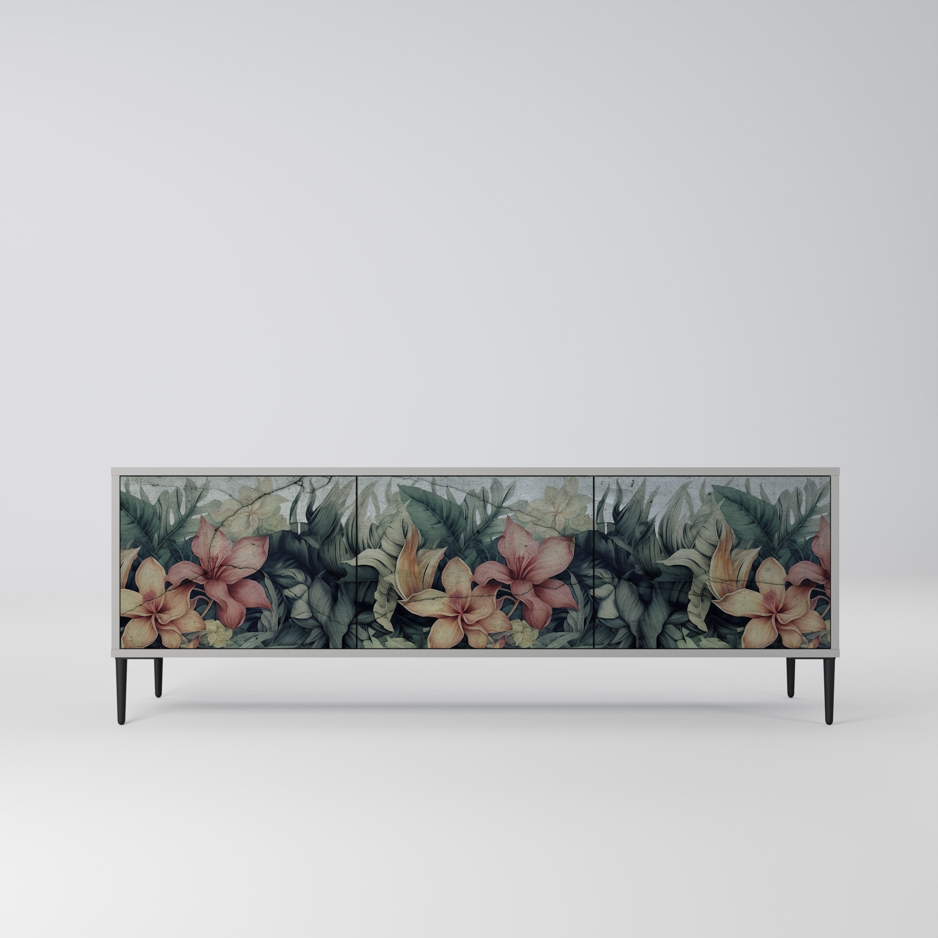 HEAVENLY BLOOM Móvel de TV com 3 Portas em Acabamento Cinzento